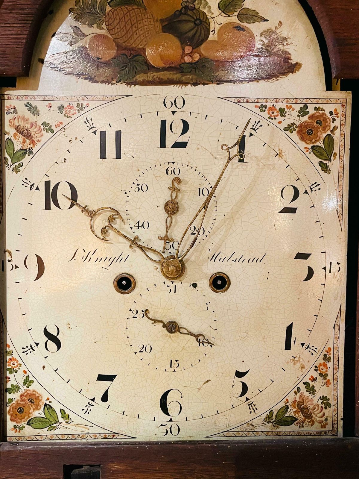 photo for sale Beautiful Antique English Grandfather Clock Oak 19th Century