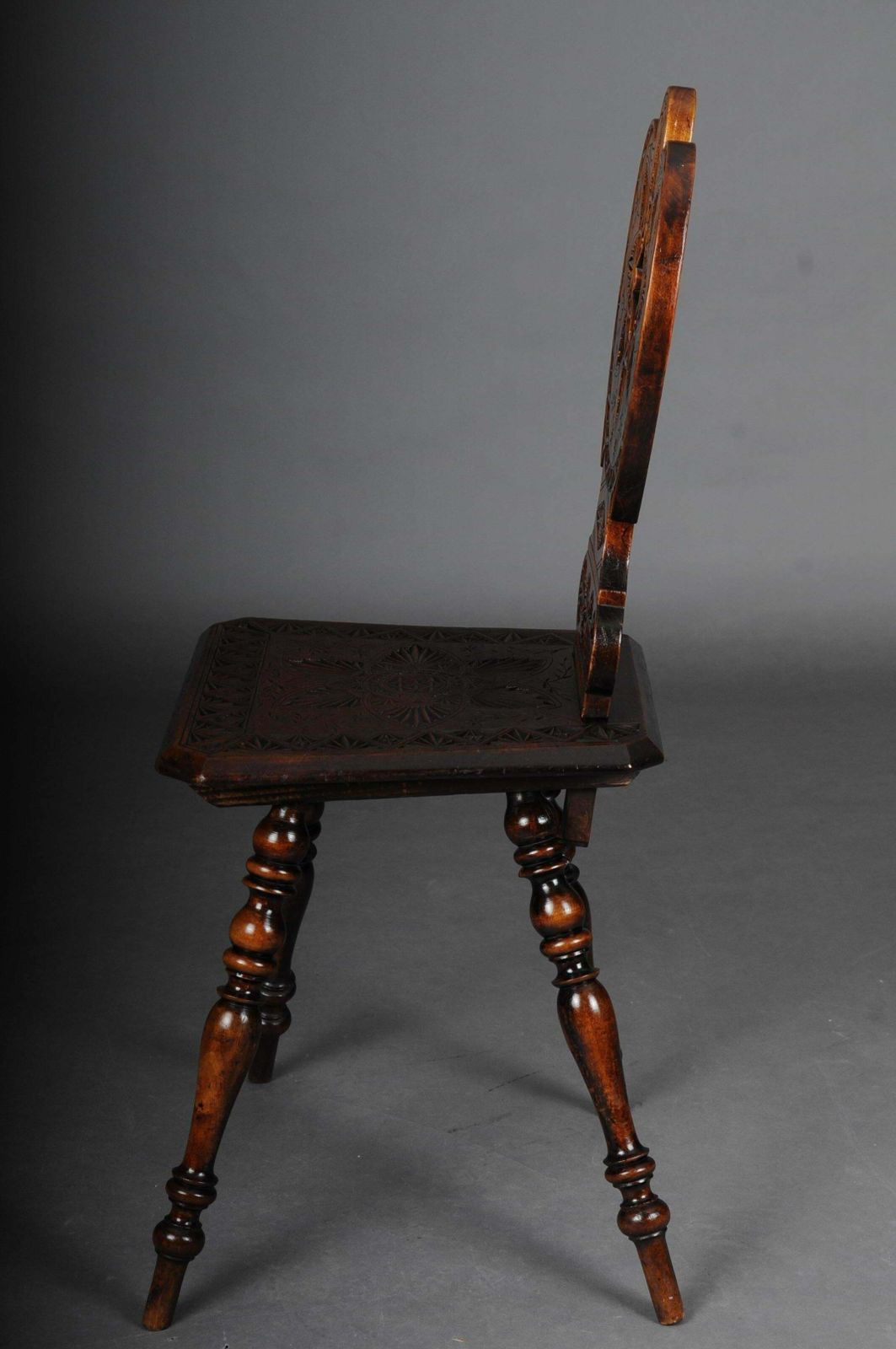 photo buy Antique Neo Renaissance Board Chair Historicism Circa 1870, Oak E