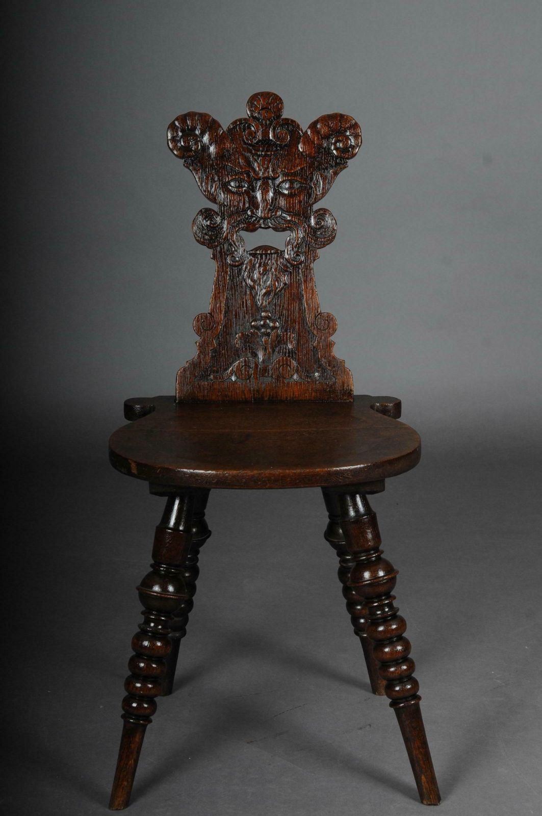 Antique Neo Renaissance Board Chair Historicism Circa 1870, Oak C photo furniture