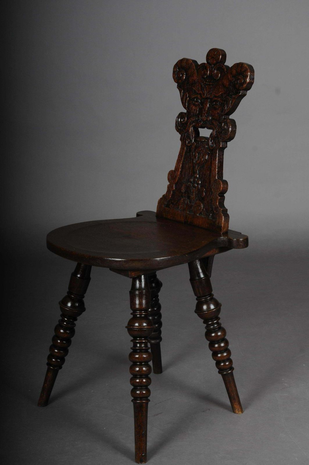 Antique Neo Renaissance Board Chair Historicism Circa 1870, Oak C photo 991.0