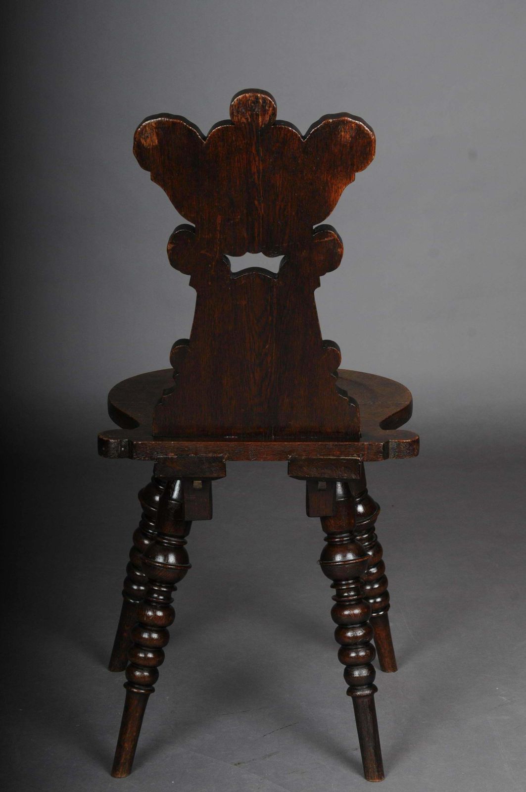 991.0 Antique Neo Renaissance Board Chair Historicism Circa 1870, Oak C photo