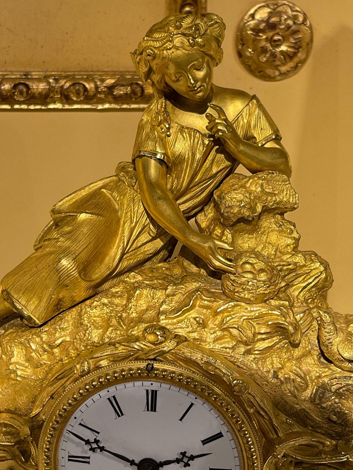 French Mantel Clock  Pendulum Clock Fire Gilt  Around 1870 1880 photo 1585.0