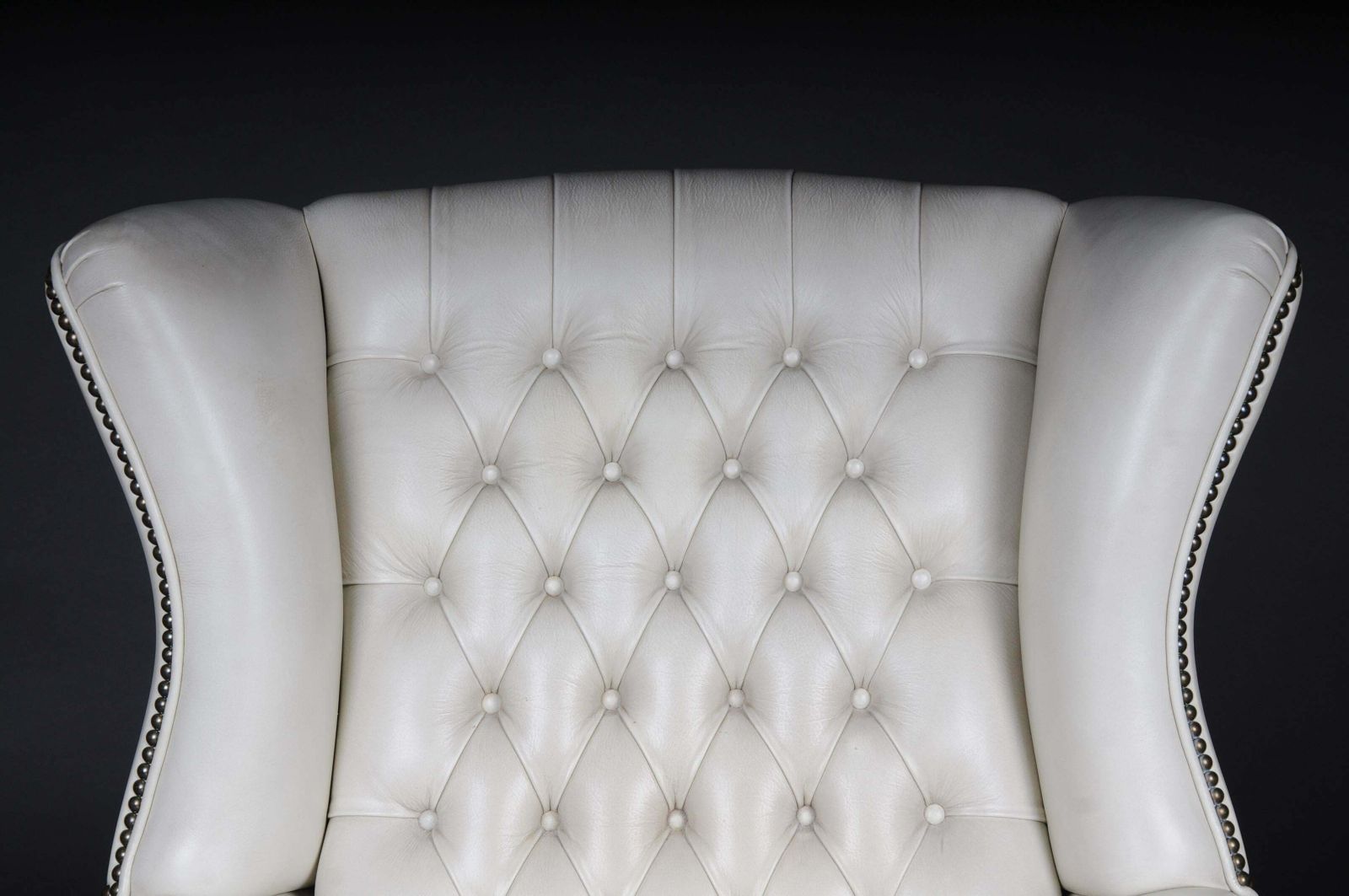 photo buy 20th Century Beautiful Vintage Chesterfield Armchair / Club Chair, White