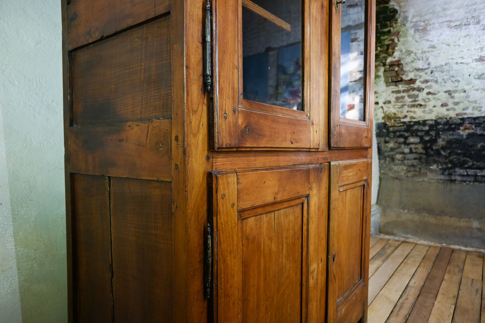 A Charming Mid 19th Century French Cherrywood Glazed Cabinet Bookcase photo furniture