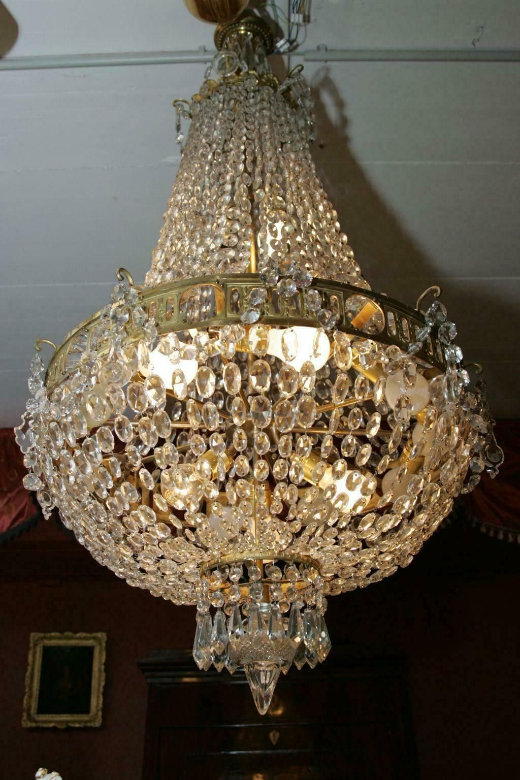 19th Century Biedermeier Basket Chandelier photo for sale