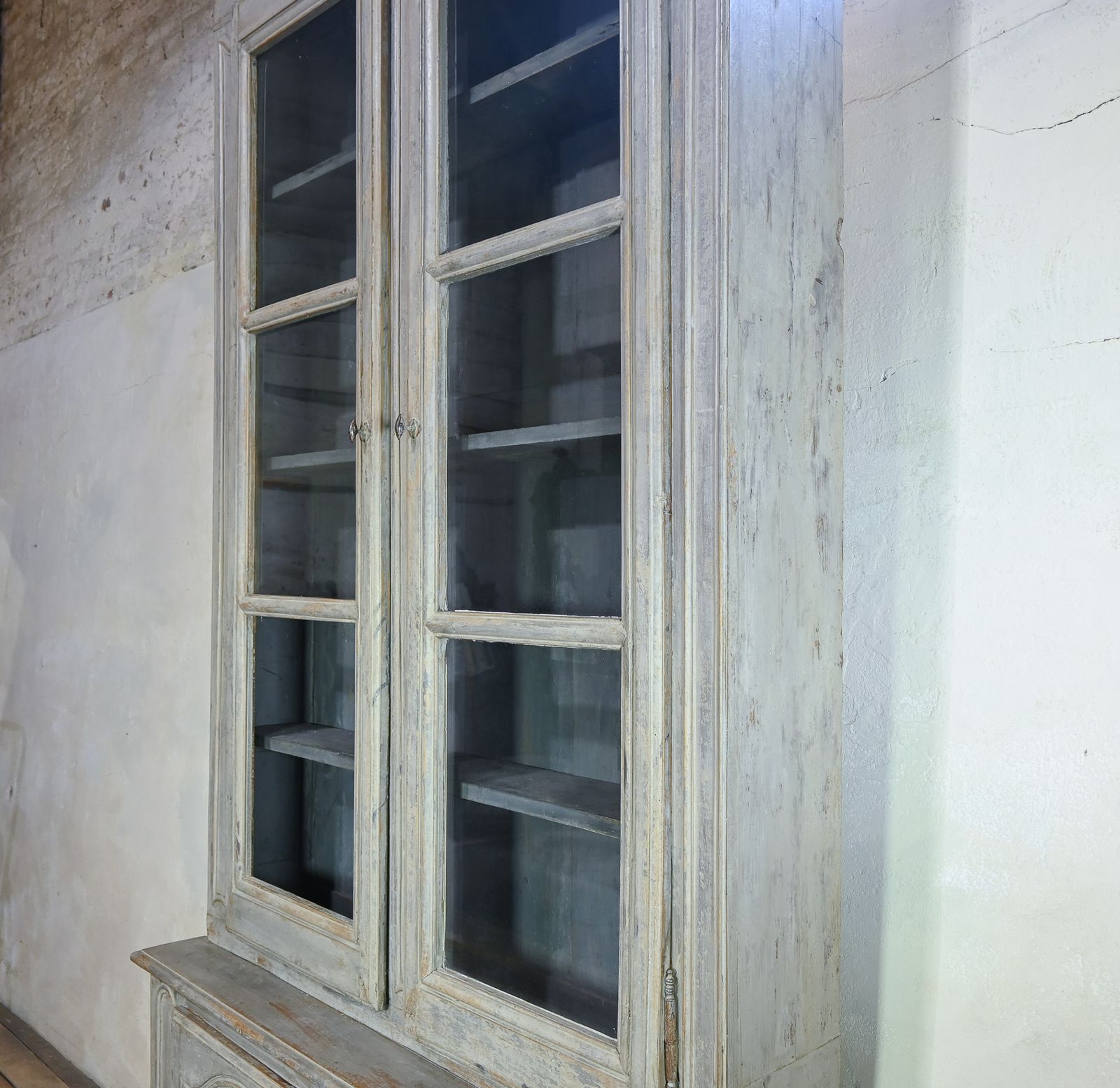 photo for sale 19th C French Painted Glazed Cabinet