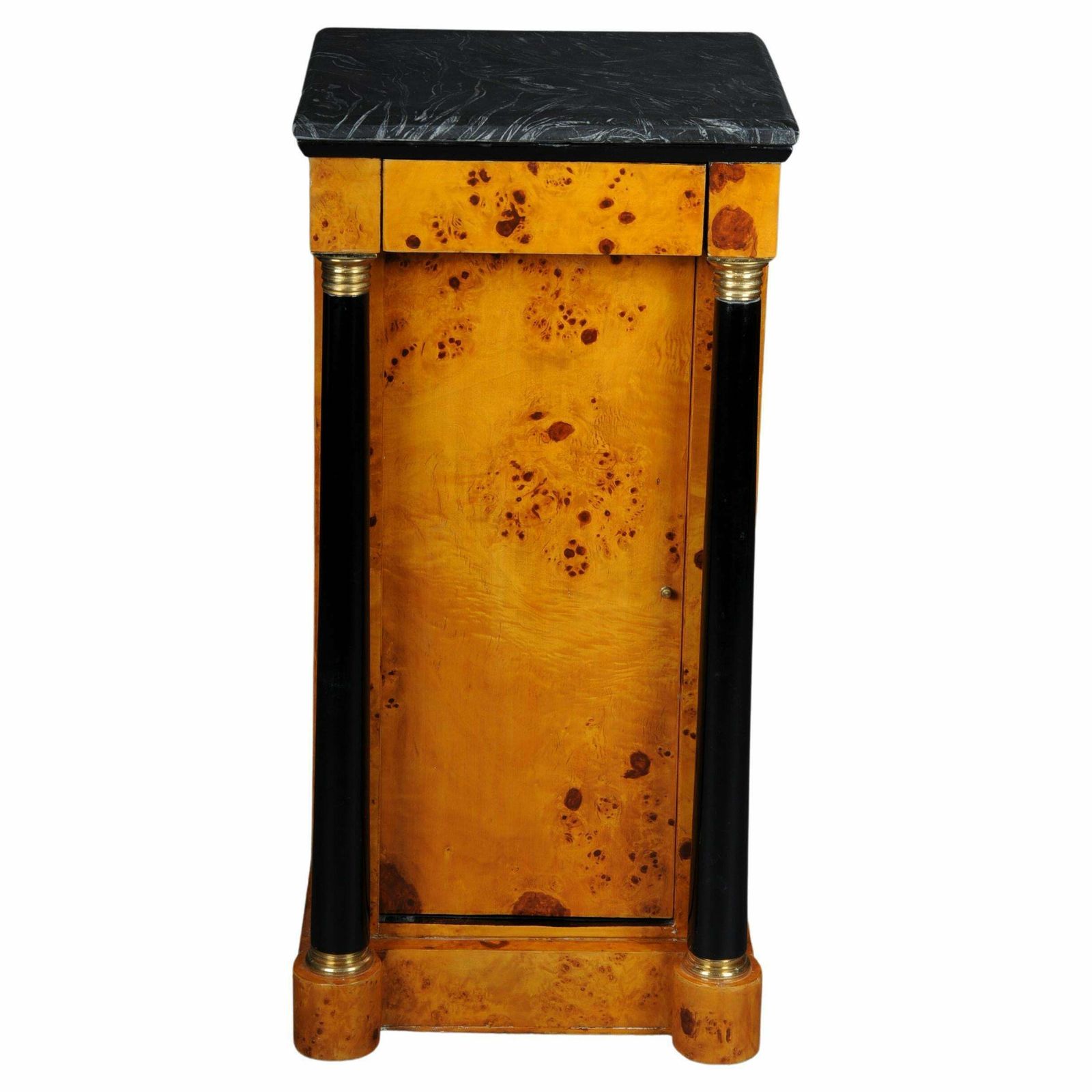 Classic Bedside Table, Side Table In Biedermeier Style, Maple Root L