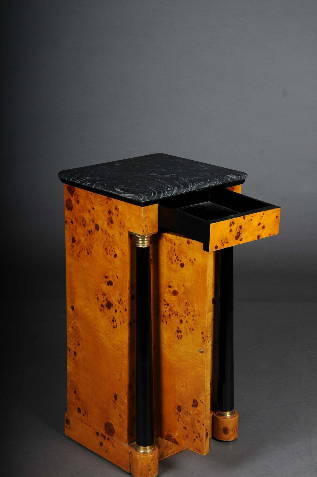 Classic Bedside Table, Side Table In Biedermeier Style, Maple Root L photo Furniture