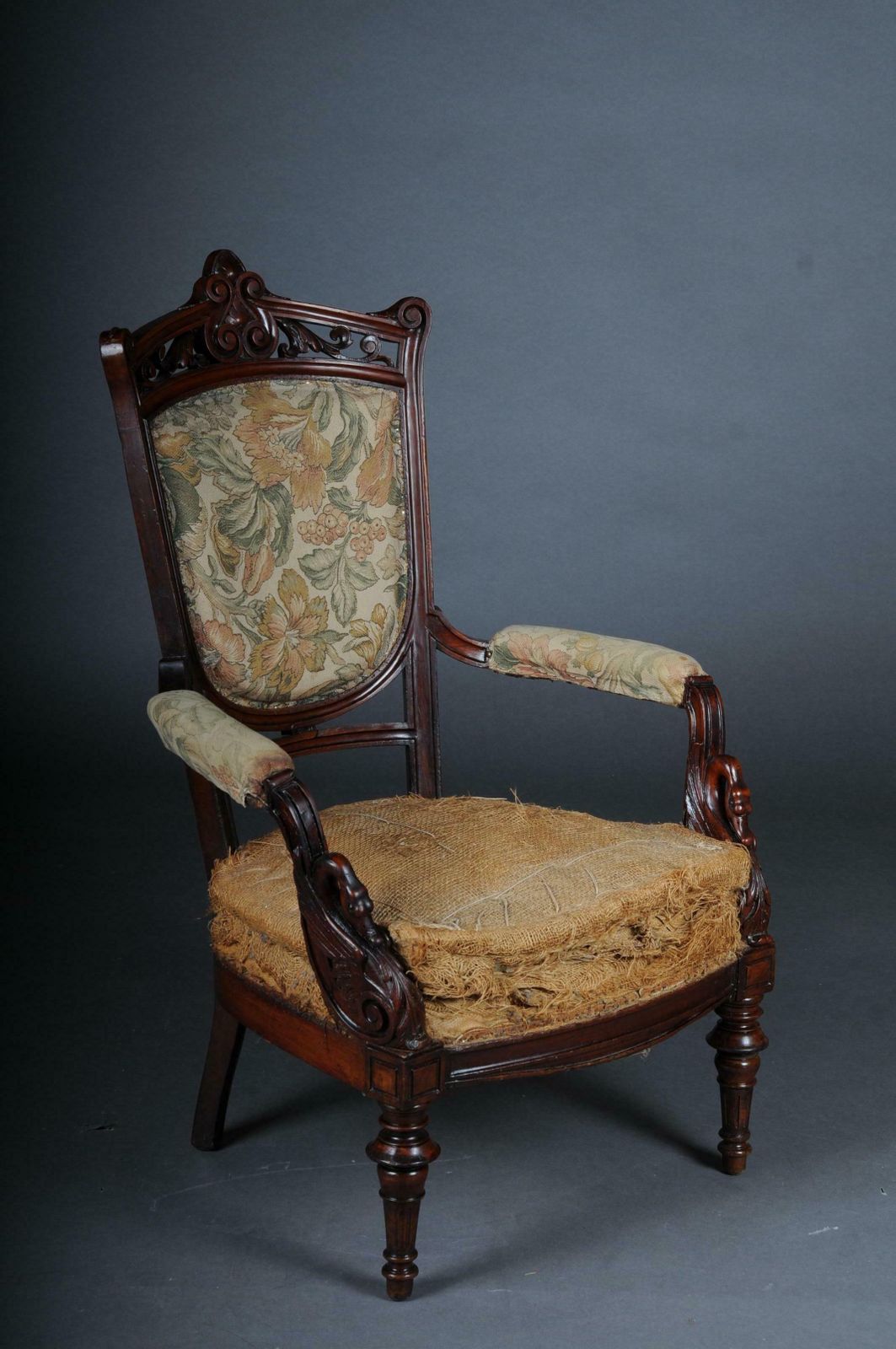 19th Century Unique Empire Armchair Around 1820 France Mahogany photo for sale