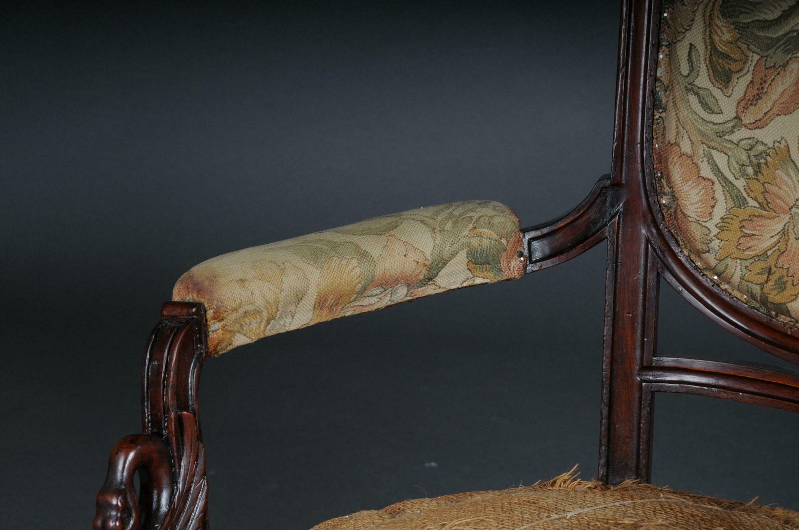 photo furniture 19th Century Unique Empire Armchair Around 1820 France Mahogany