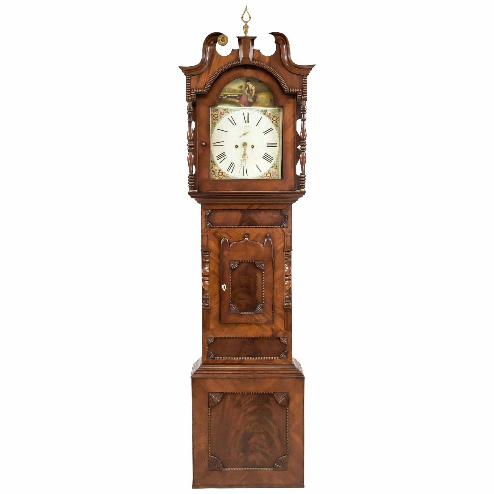 Unique Antique English Grandfather Clock  Mahogany  18th Century