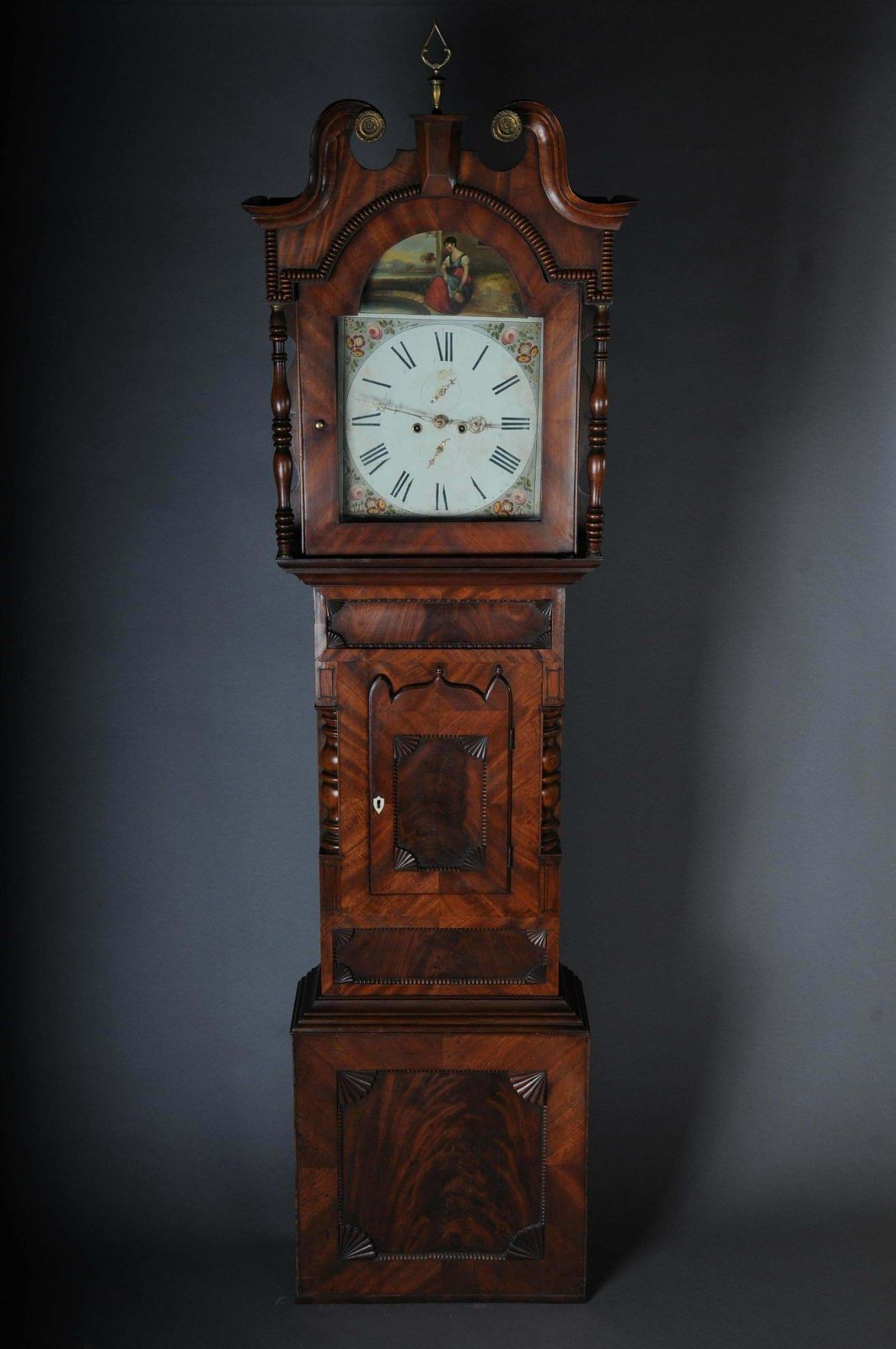 Unique Antique English Grandfather Clock  Mahogany  18th Century photo furniture