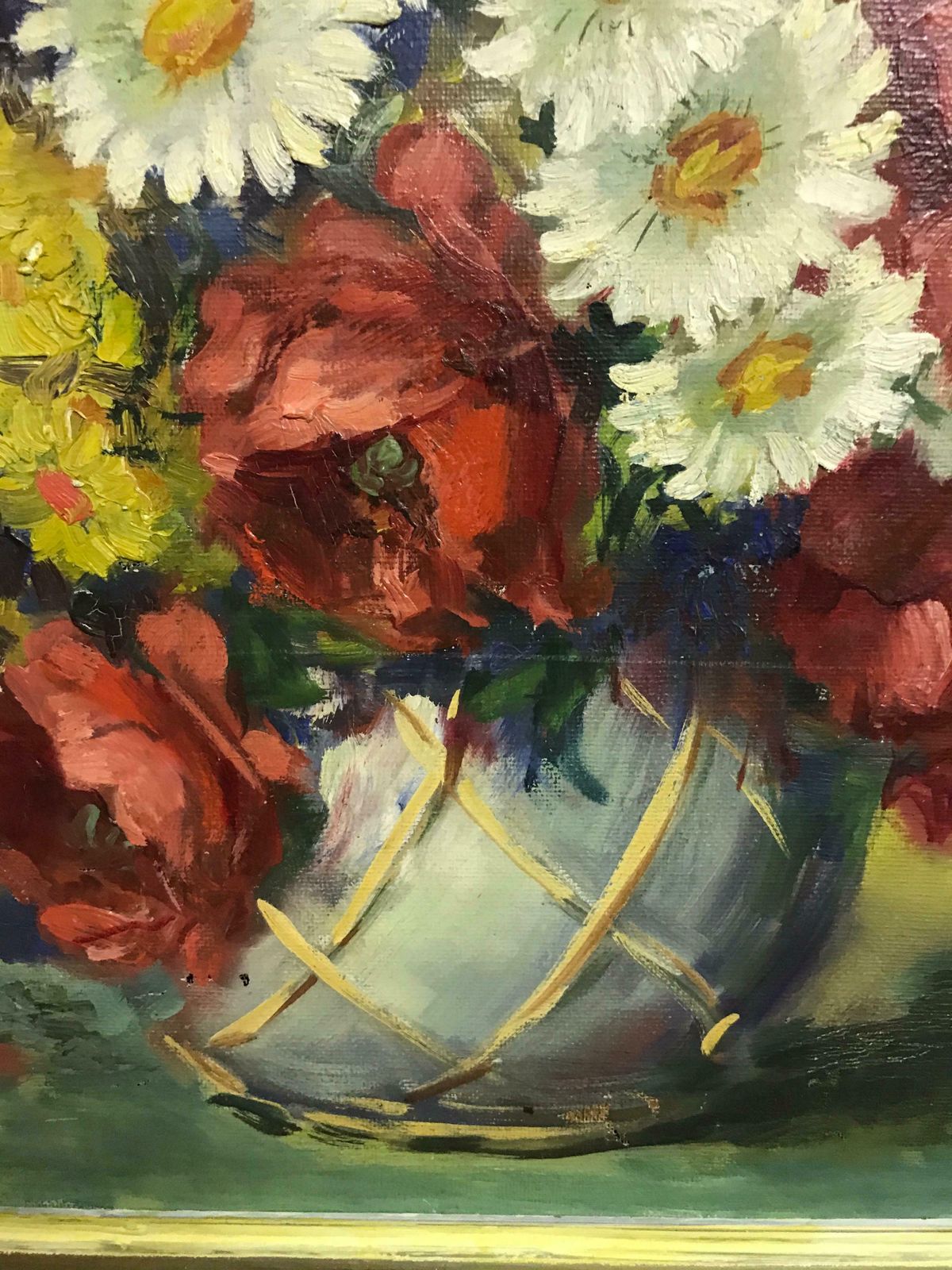 Beautiful Still Life Painting Flowers Colourful 20th Century Canvas photo 1186.0