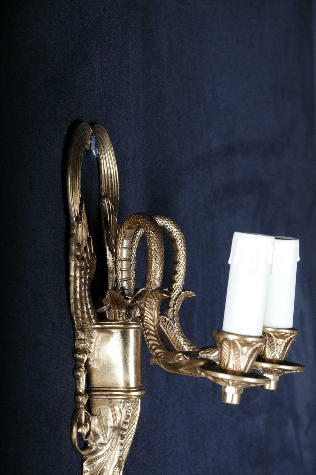 Pair Of French Bronze Wall Appliqués Or Sconces Empire Style photo buy