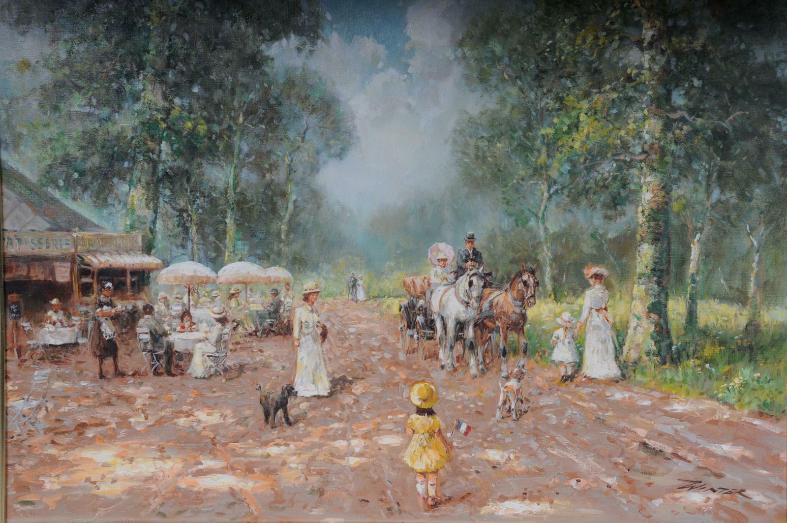 Impressionist Café Landscape France 20th Century photo for sale