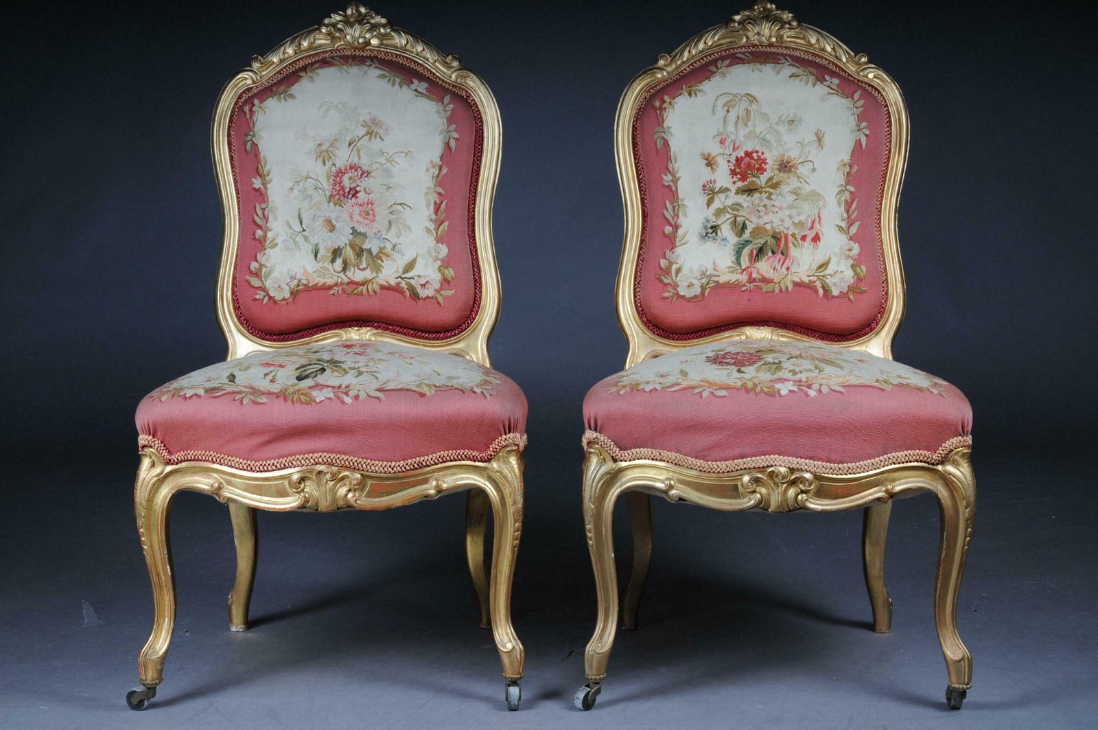 photo vintage Royal Louis XV Or Rococo Tapestry Sofa And Chairs Gold Napoleon III 1880