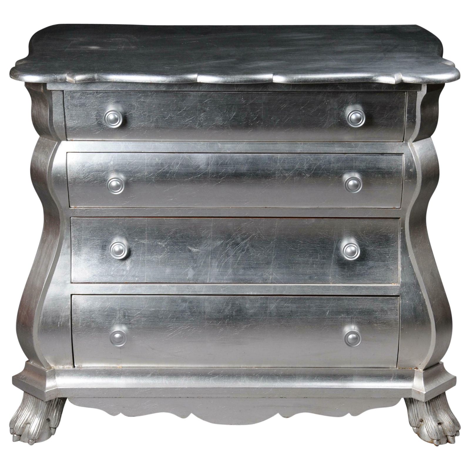 2397.0 Modern Designer Baroque Chest Of Drawers, Silver Leaf photo