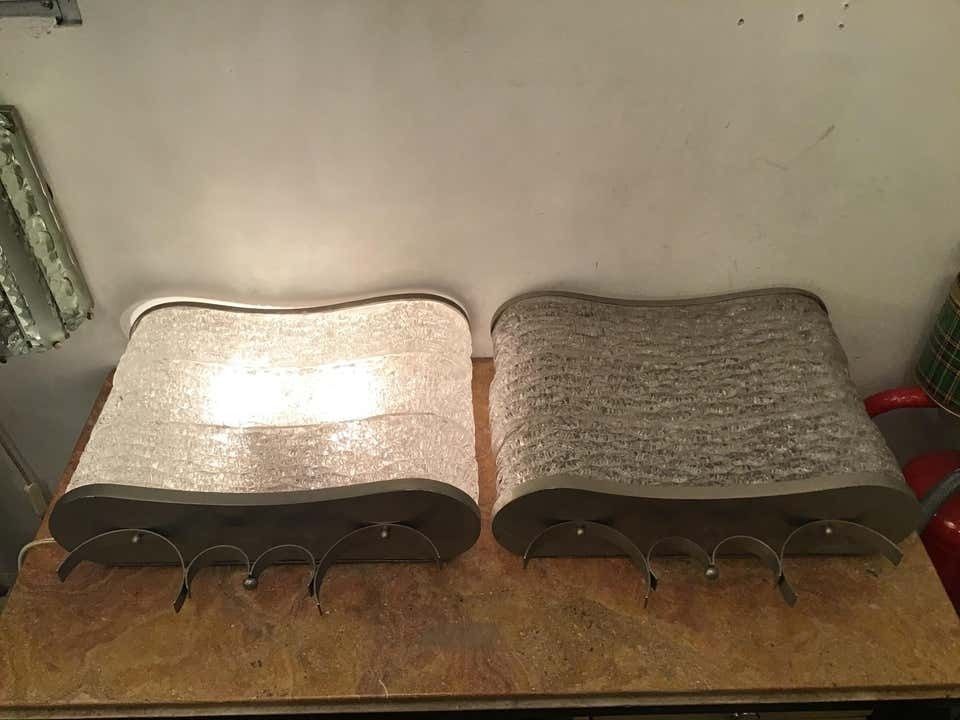 Venini Sconces Murano Glass Metal Crome 1940 Italia photo Lighting