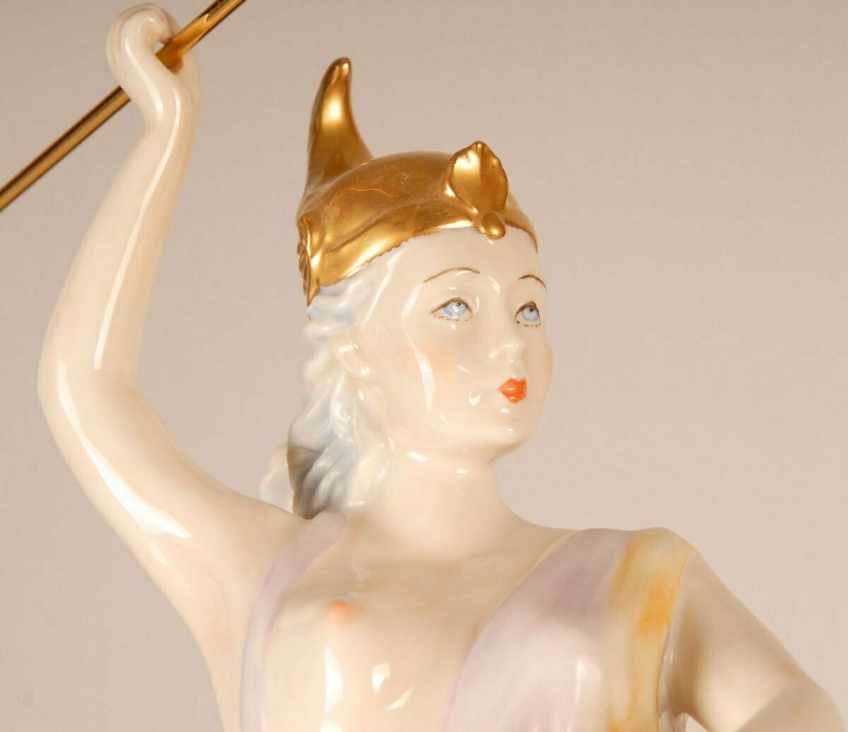 Mid Century Italian Porcelain Sculpture Of Diana The Huntress By Cesare Villari For Capodimonte photo 4020.0