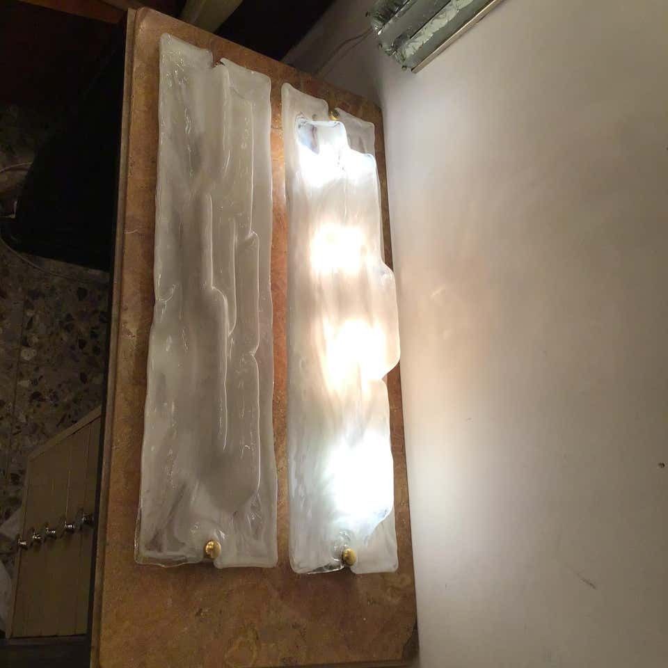 Venini “ Toni Zuccheri “ Sconces Murano Glass Brass Metal 1955 Italy photo vintage