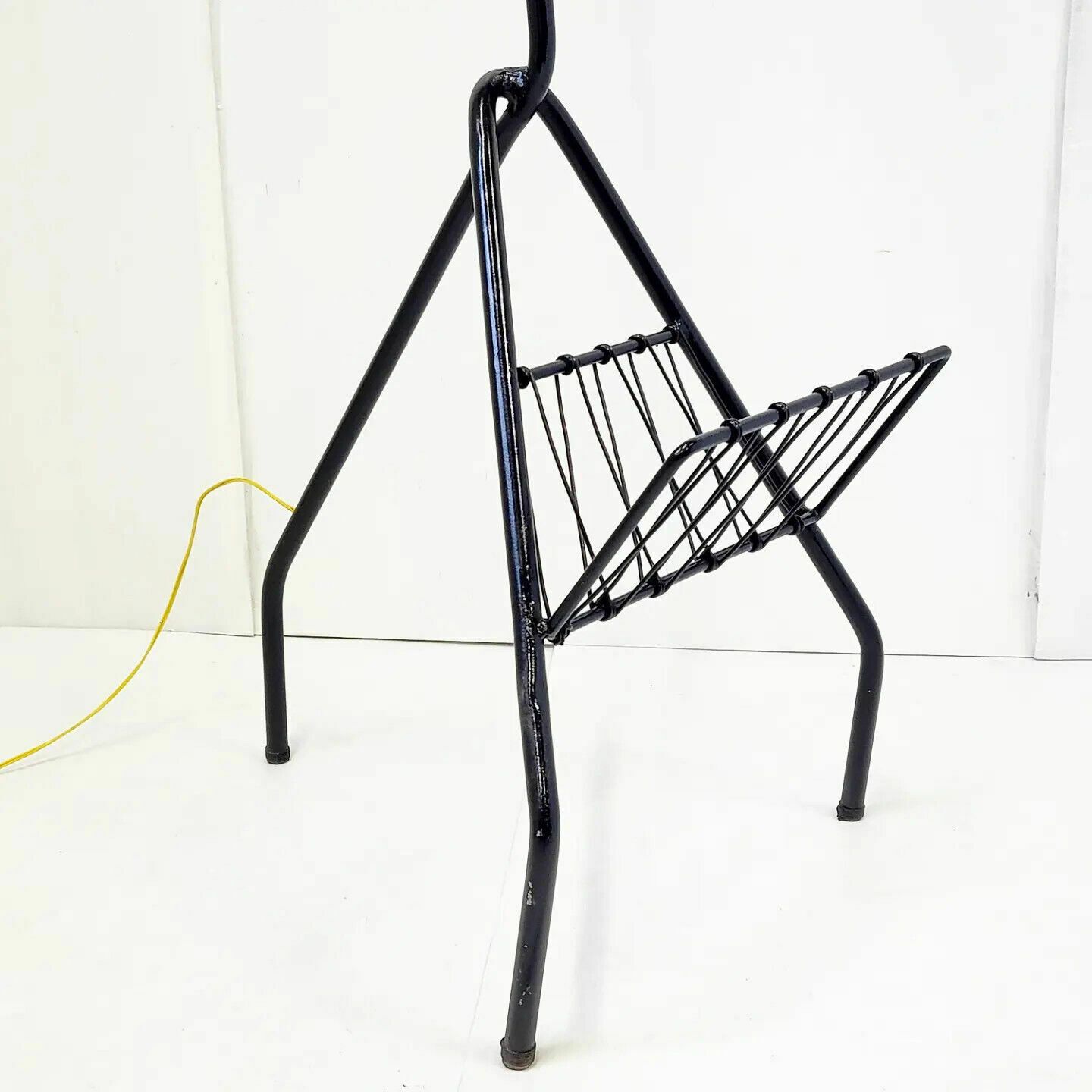 Vintage Lantern Floor Lamp 1950 Maison Arlus Brass Gold & Steel 1950s 50s photo for sale