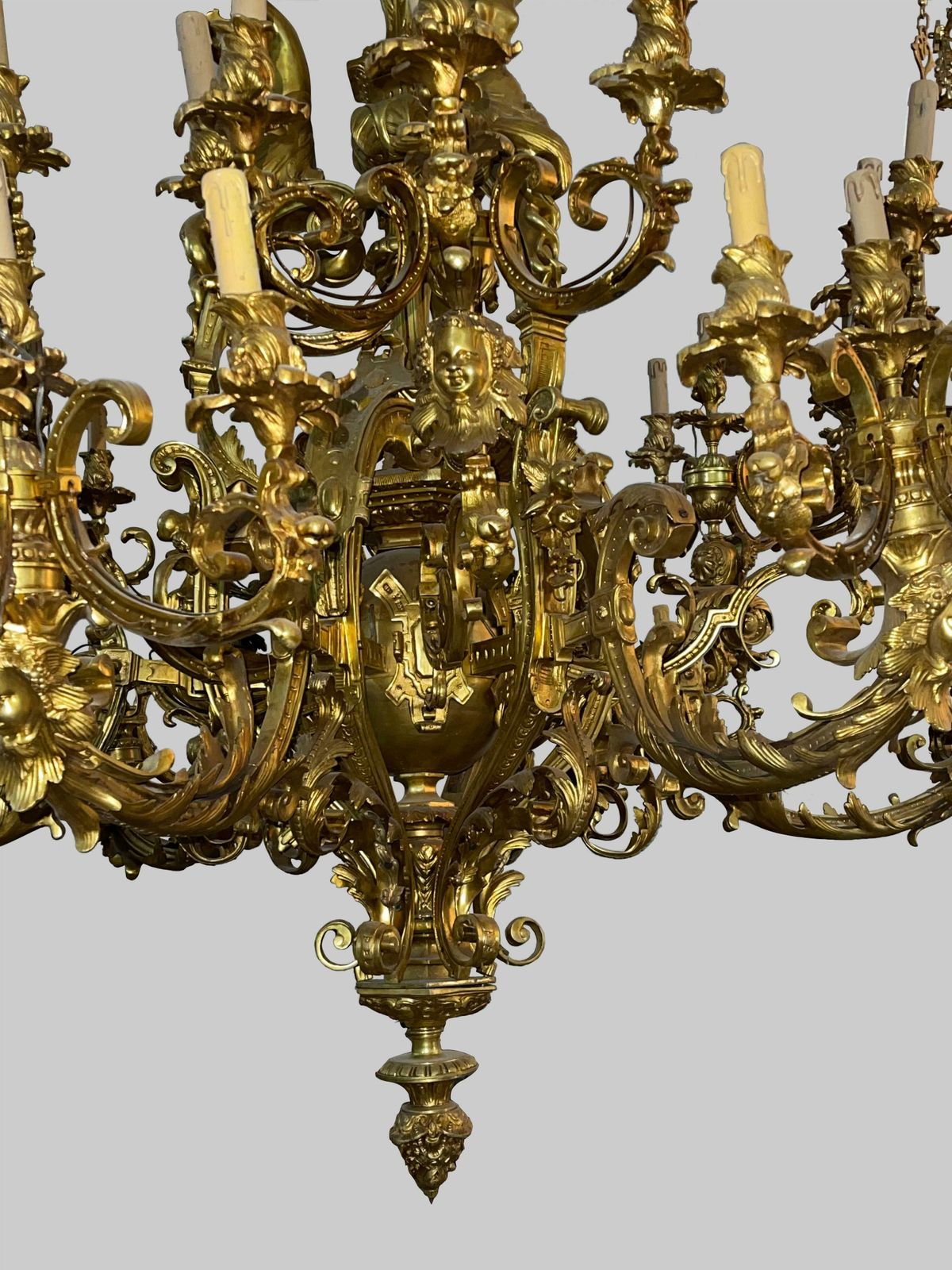 Monumental And Impressive 60 Light Gilt Chandelier, Paris ''1320 Lbs'' photo furniture