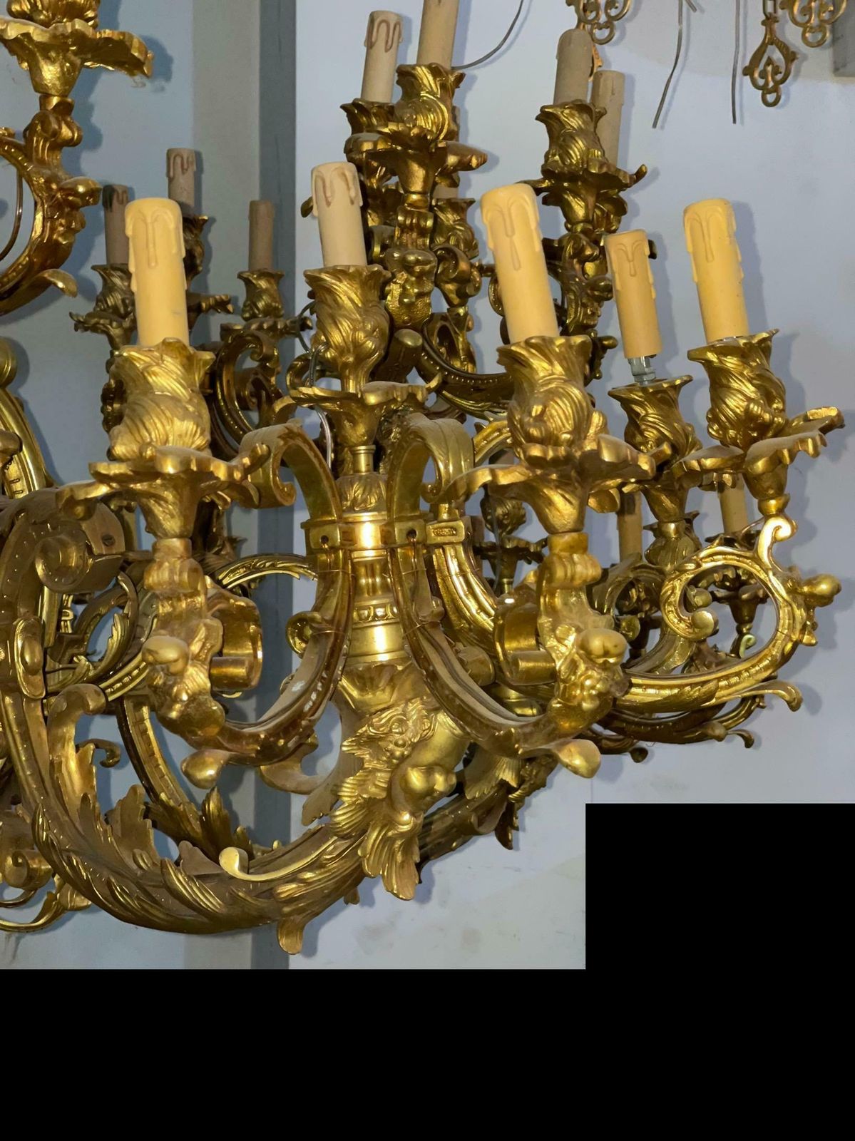 Monumental And Impressive 60 Light Gilt Chandelier, Paris ''1320 Lbs'' photo Lighting