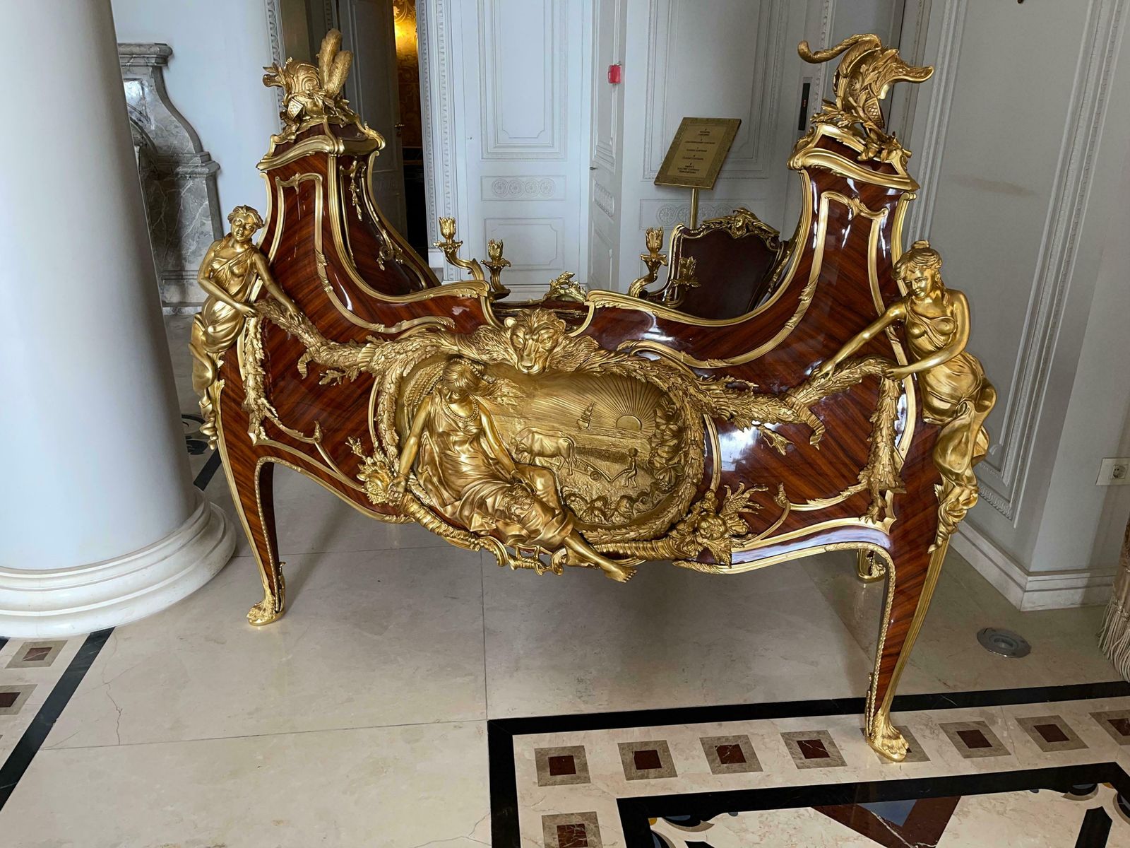 photo furniture Magnificent Grand Bureau / Writing Desk Louis XV, After Francois Linke, Paris