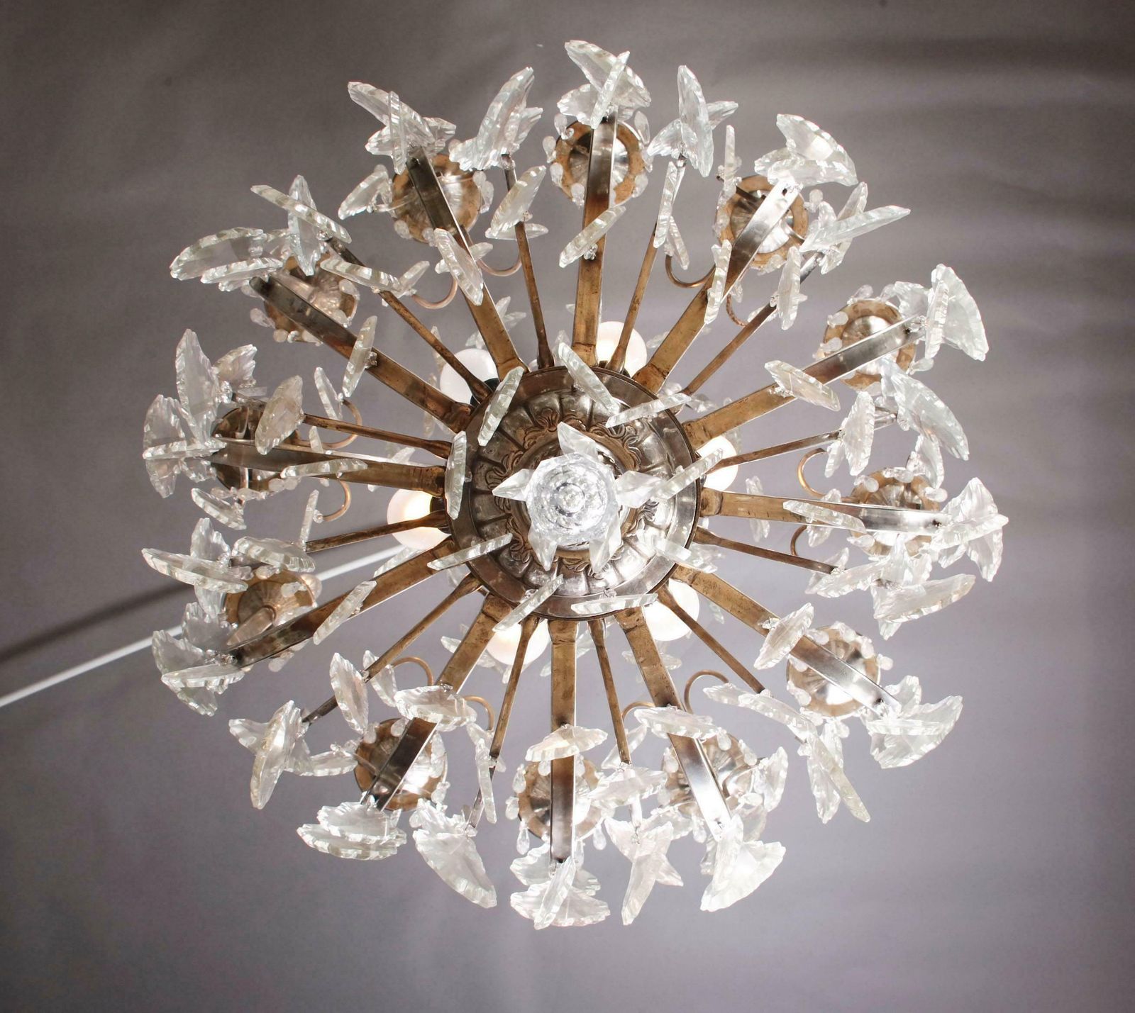 20th Century French Curved Light Arms Chandelier photo for sale