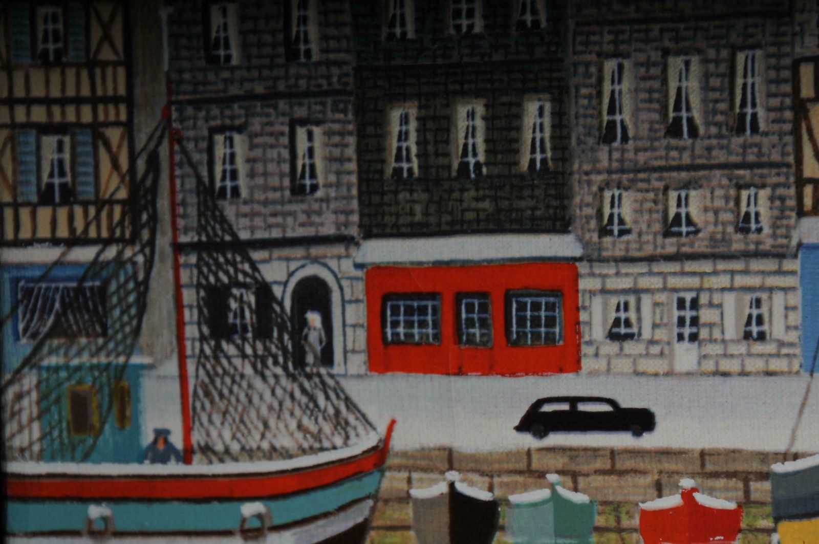 1377.0 Oil Painting By André Bouquet Harbor In Winter photo
