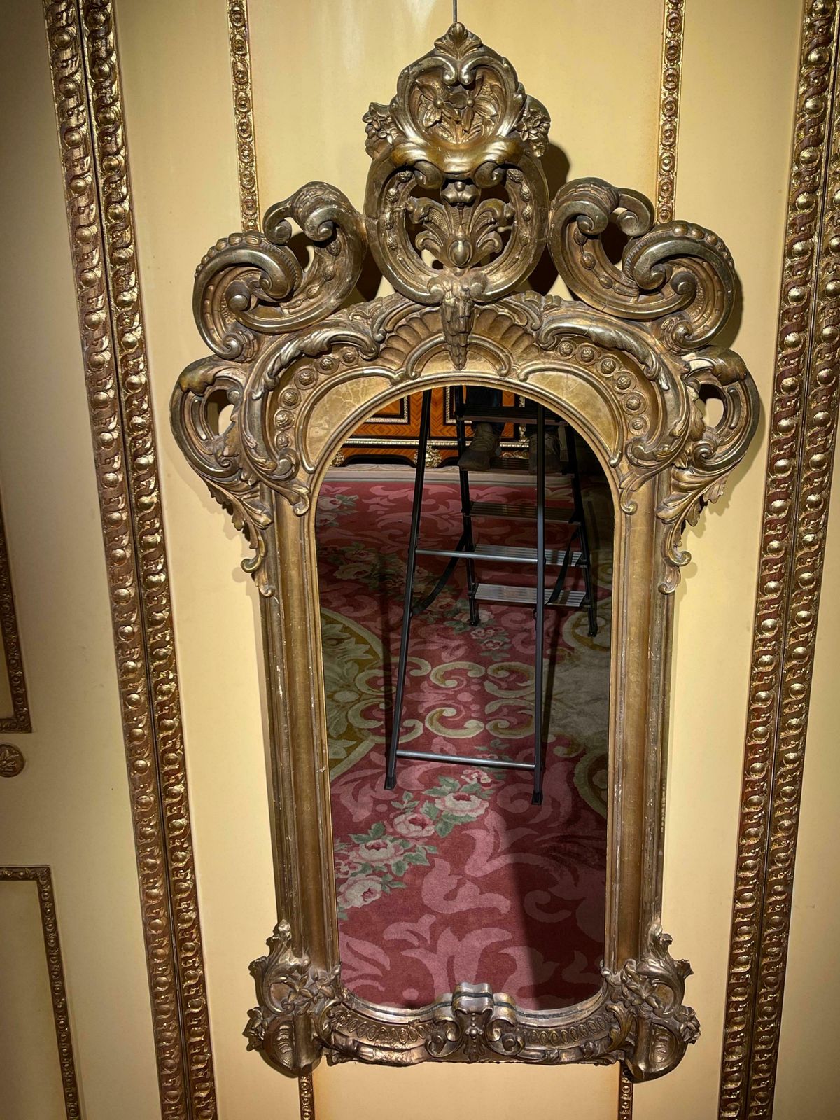 Stately Gilded Parlour Wall Mirror, Napoleon III photo furniture