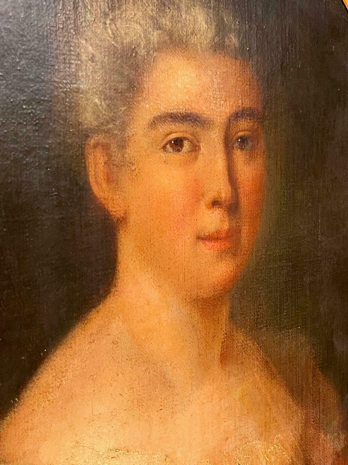 Antique Portrait / Oil Painting Of A Noblewoman, France 18th Century photo for sale