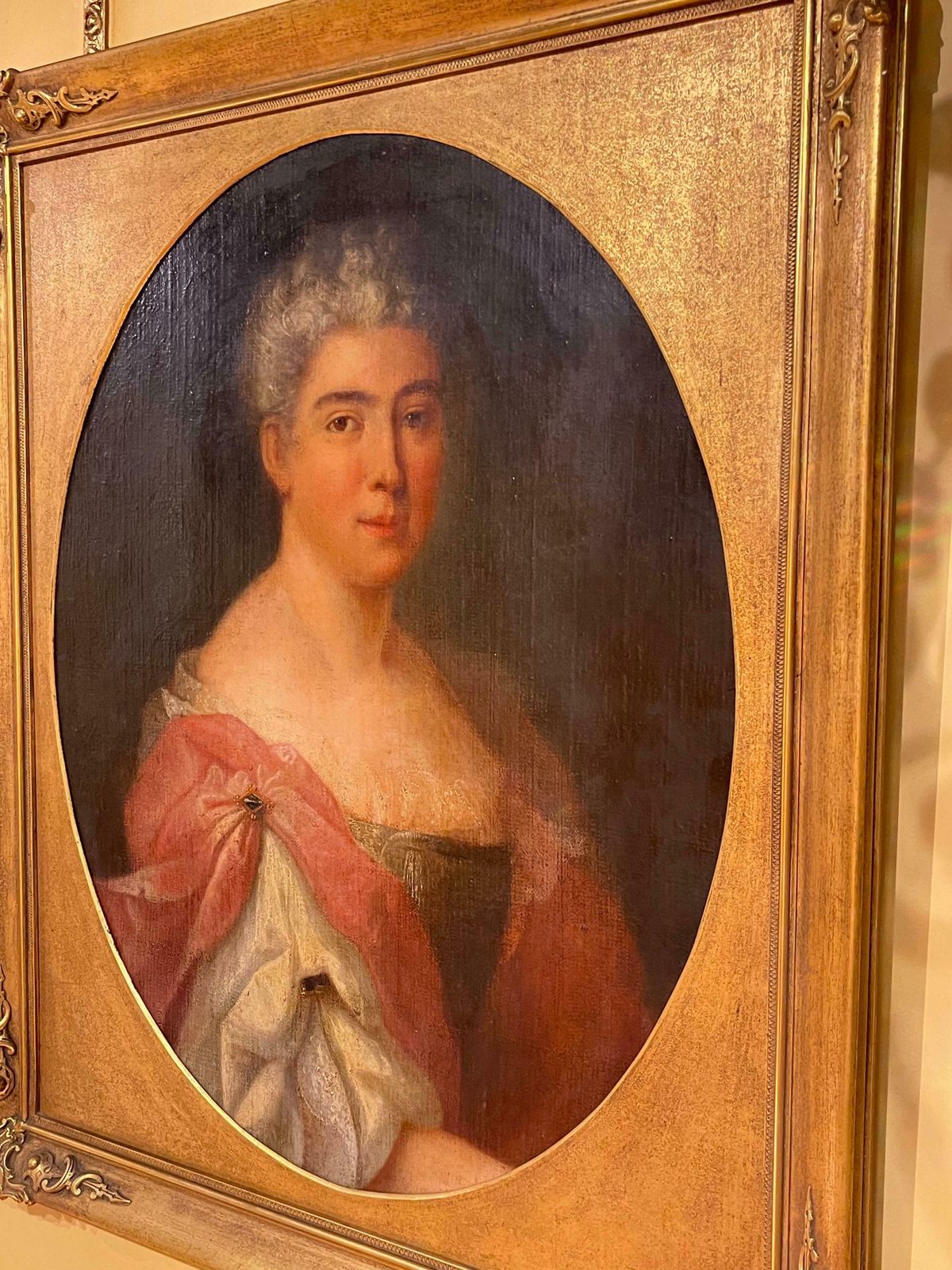 Antique Portrait / Oil Painting Of A Noblewoman, France 18th Century photo vinterior