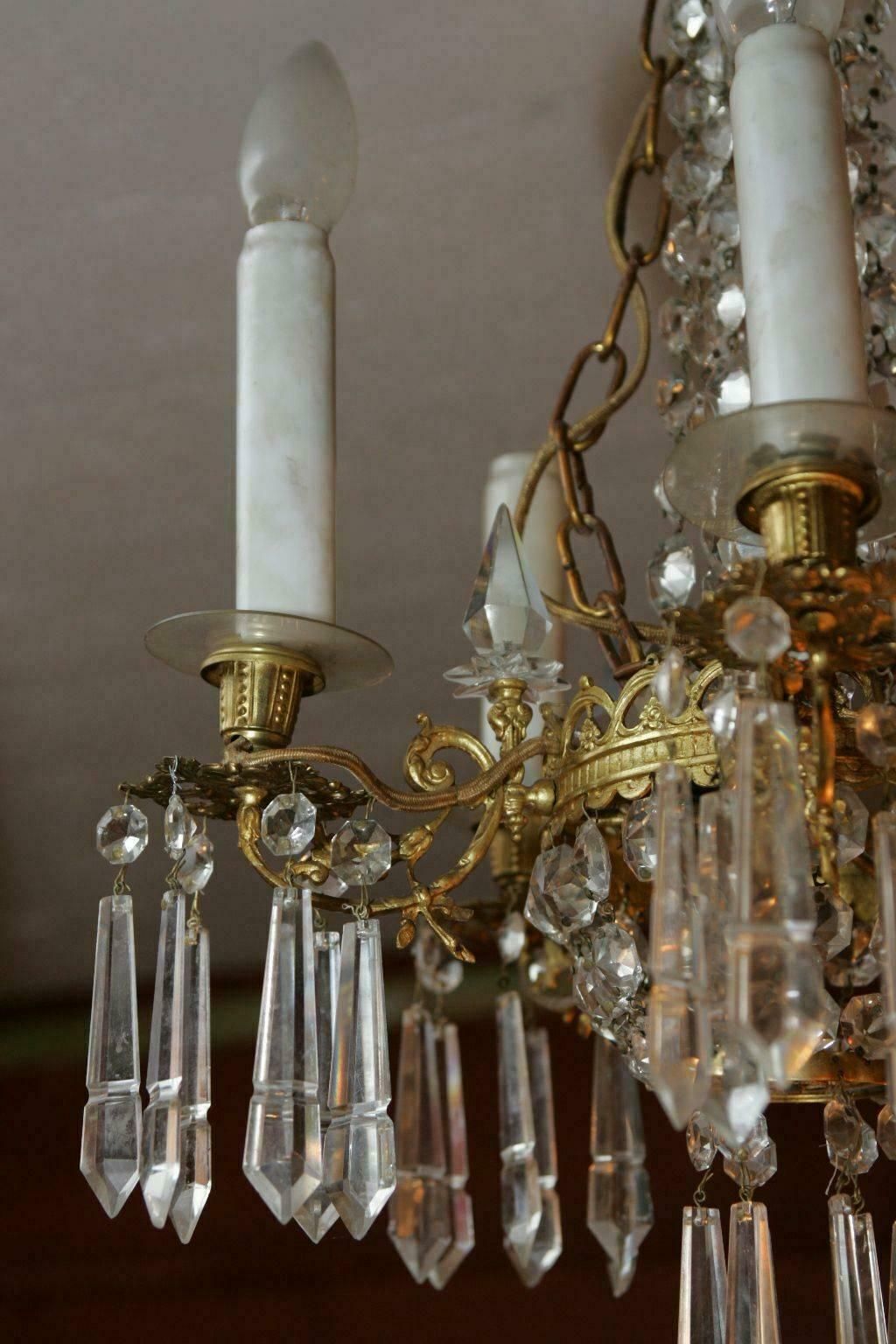 19th Century Biedermeier Style Antique Pendant Lamp Chandelier photo for sale