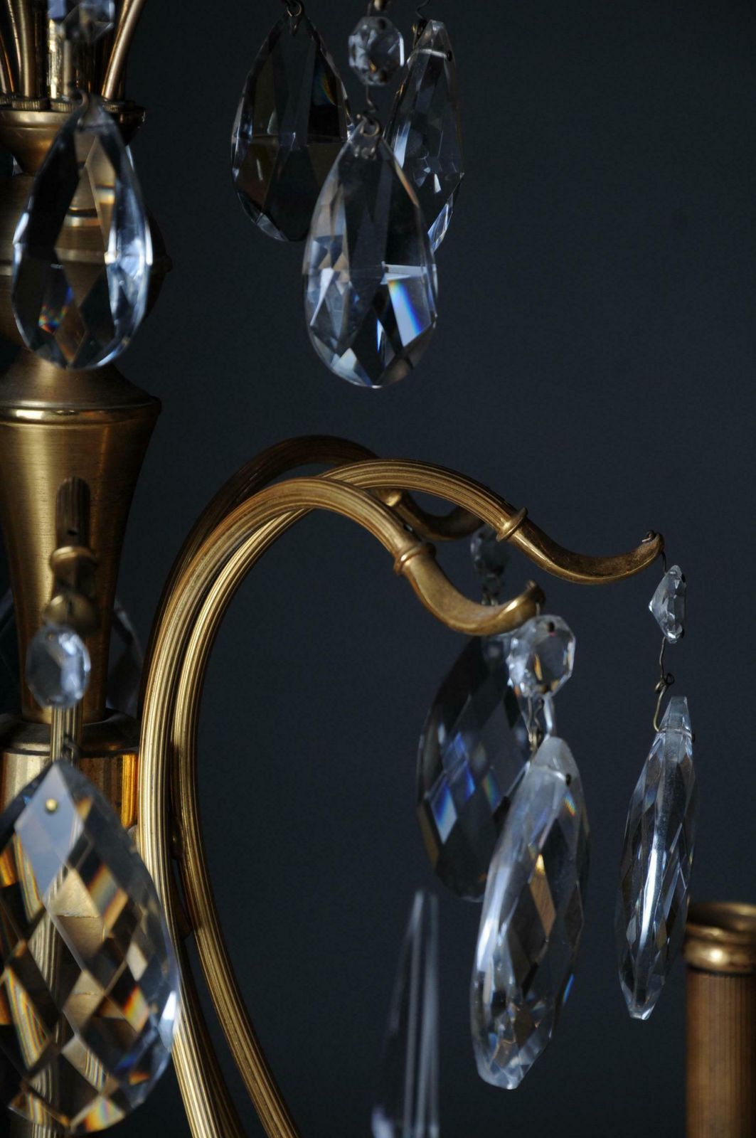 20th Century Large Gold Plated Brass Chandelier / Chandelier photo buy