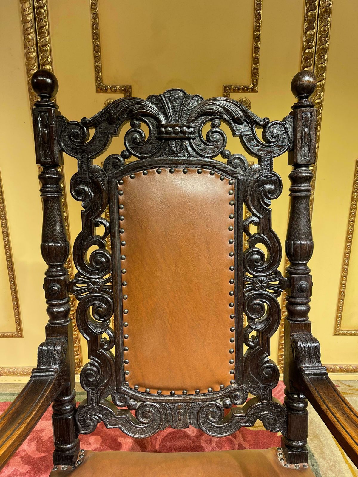19th Century Throne Chair, Historicism Around 1880, Oak photo vinterior