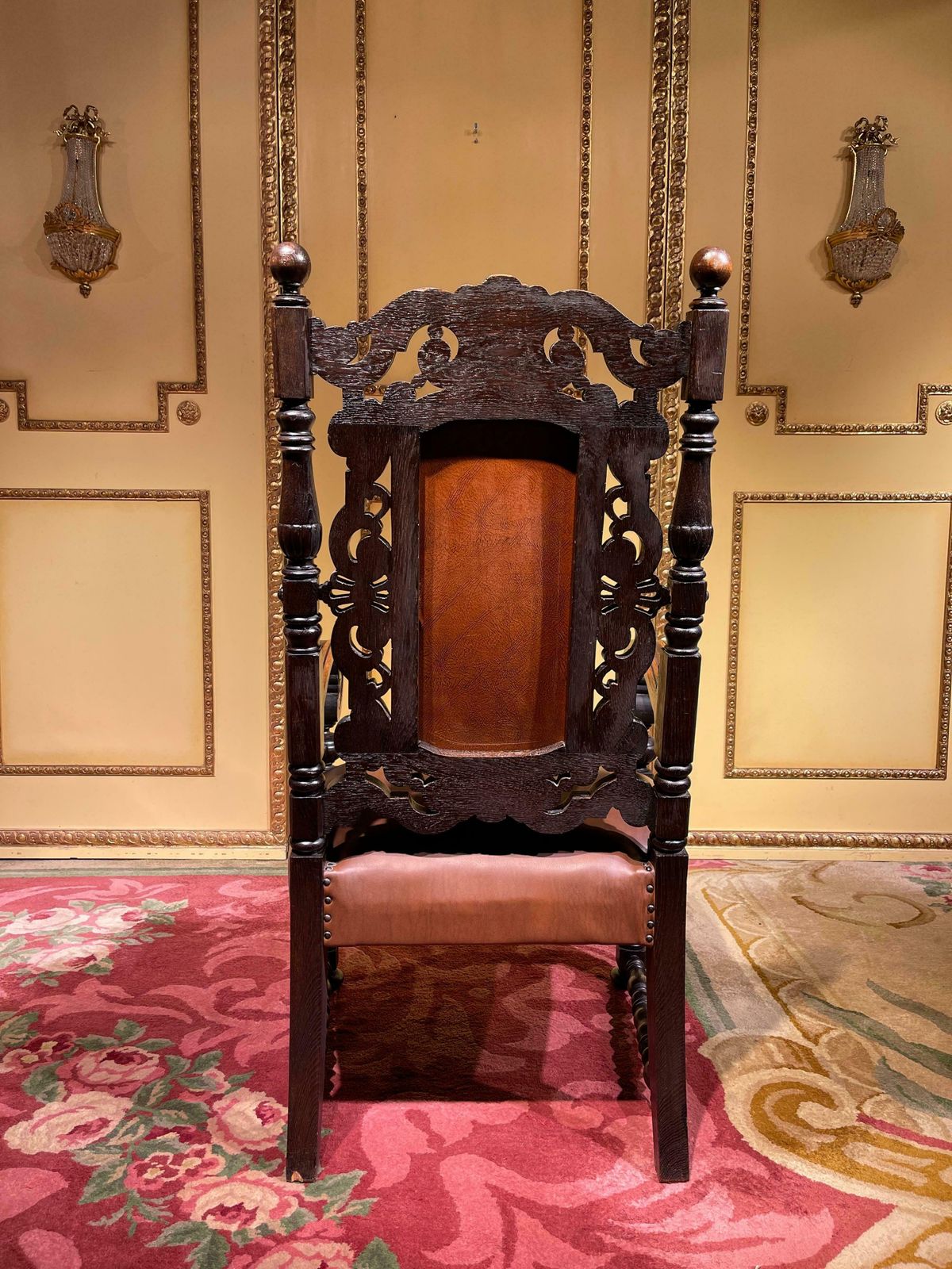 photo vinterior 19th Century Throne Chair, Historicism Around 1880, Oak