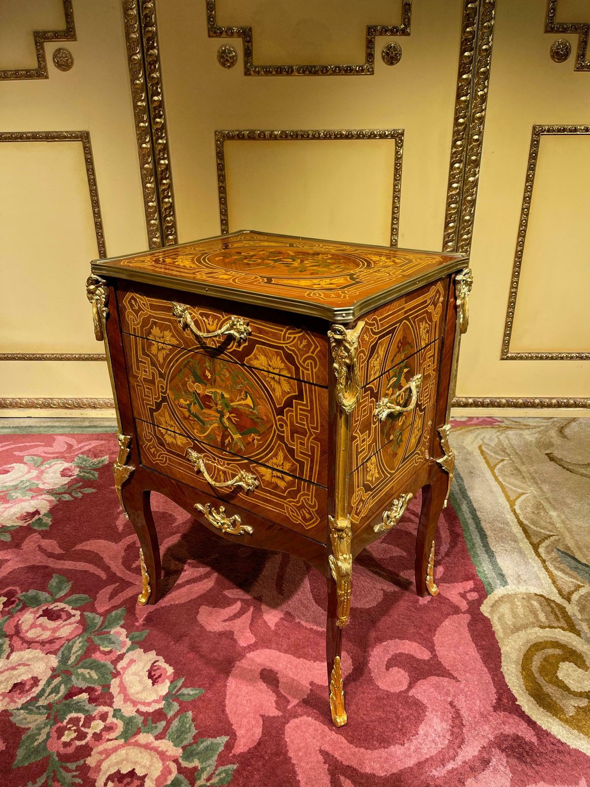 20th Century Side Table Chest Of Drawers Napoleon III Marquetry photo 2307.0