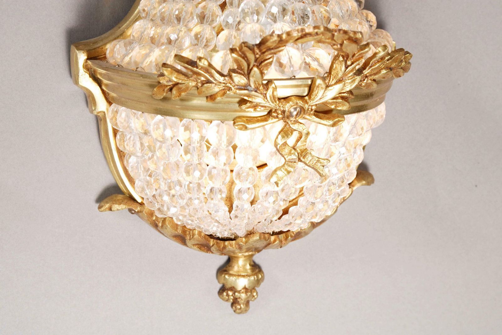 20th Century Louis XVI Style Basket Applique Wall Lamp photo furniture
