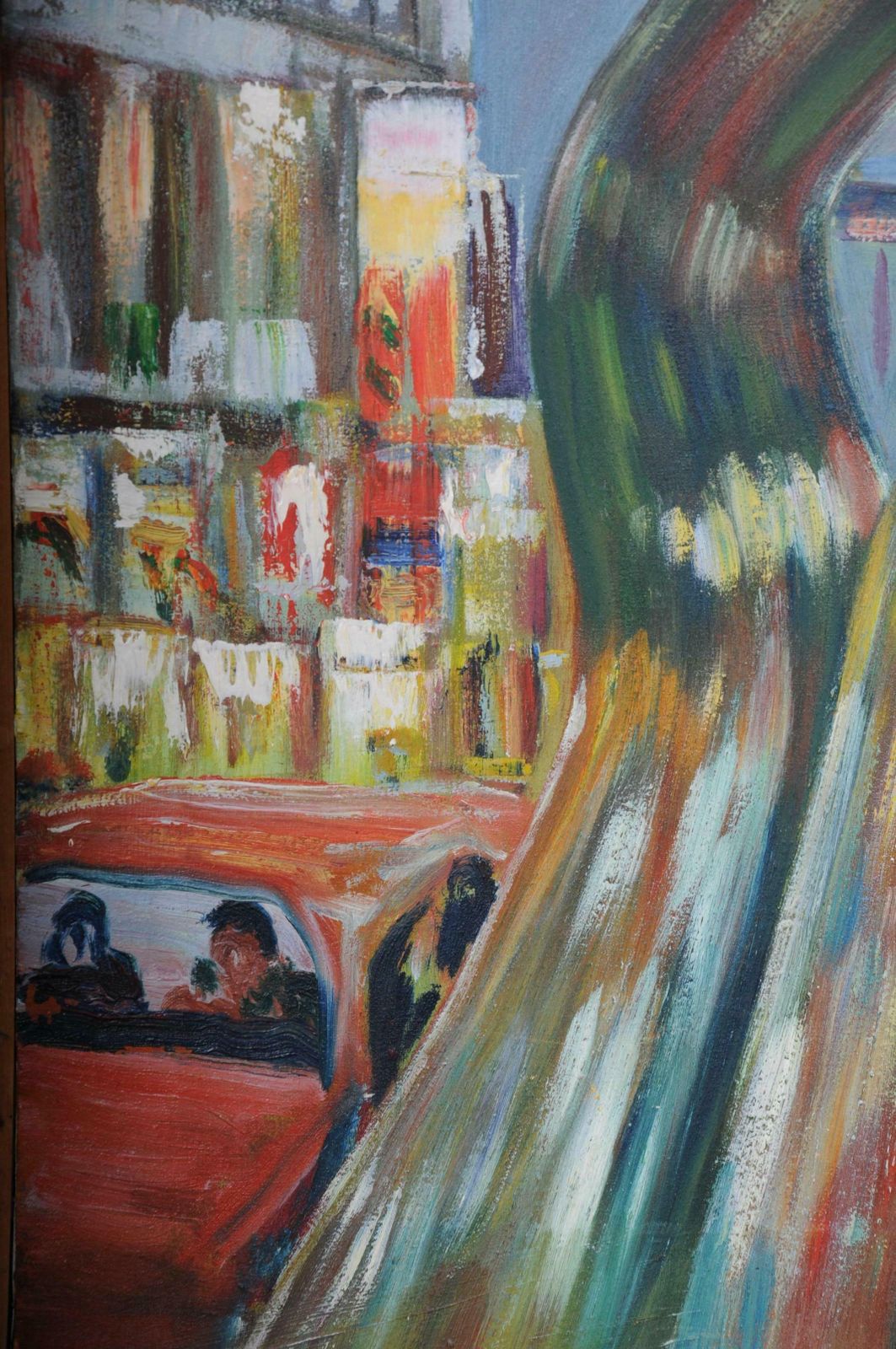 Painting Berlin City West View Kudamm / Kurfürstendamm Sign. A. Zaher photo vintage
