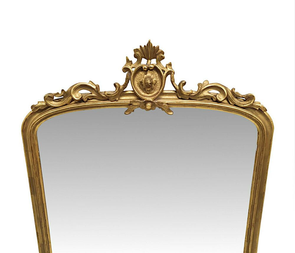A Fabulous 19th Century Giltwood Arch Top Overmantle Mirror photo furniture