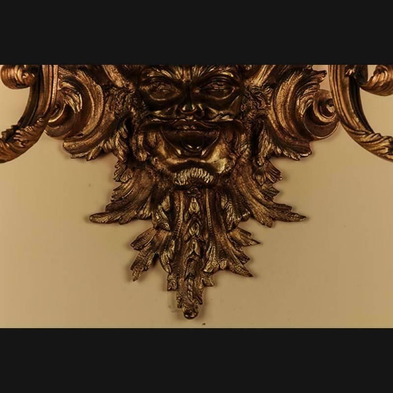 19th Century Regency Louis XV Style Bronze Gilt Pair Of Wall Lights photo for sale