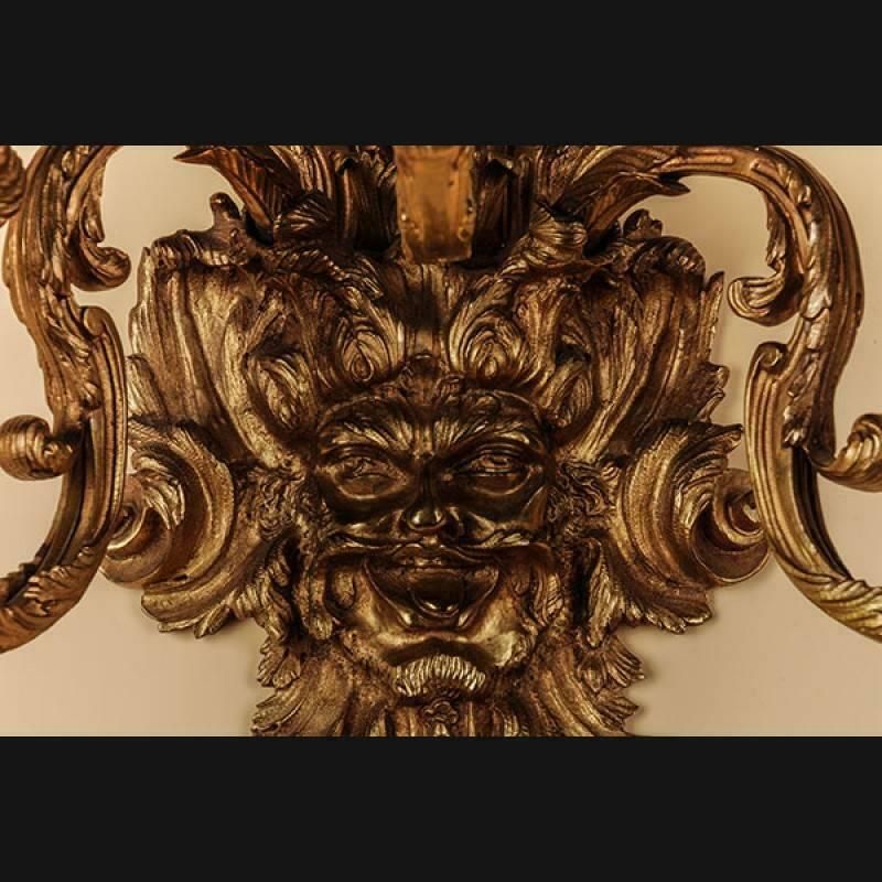 19th Century Regency Louis XV Style Bronze Gilt Pair Of Wall Lights photo Lighting