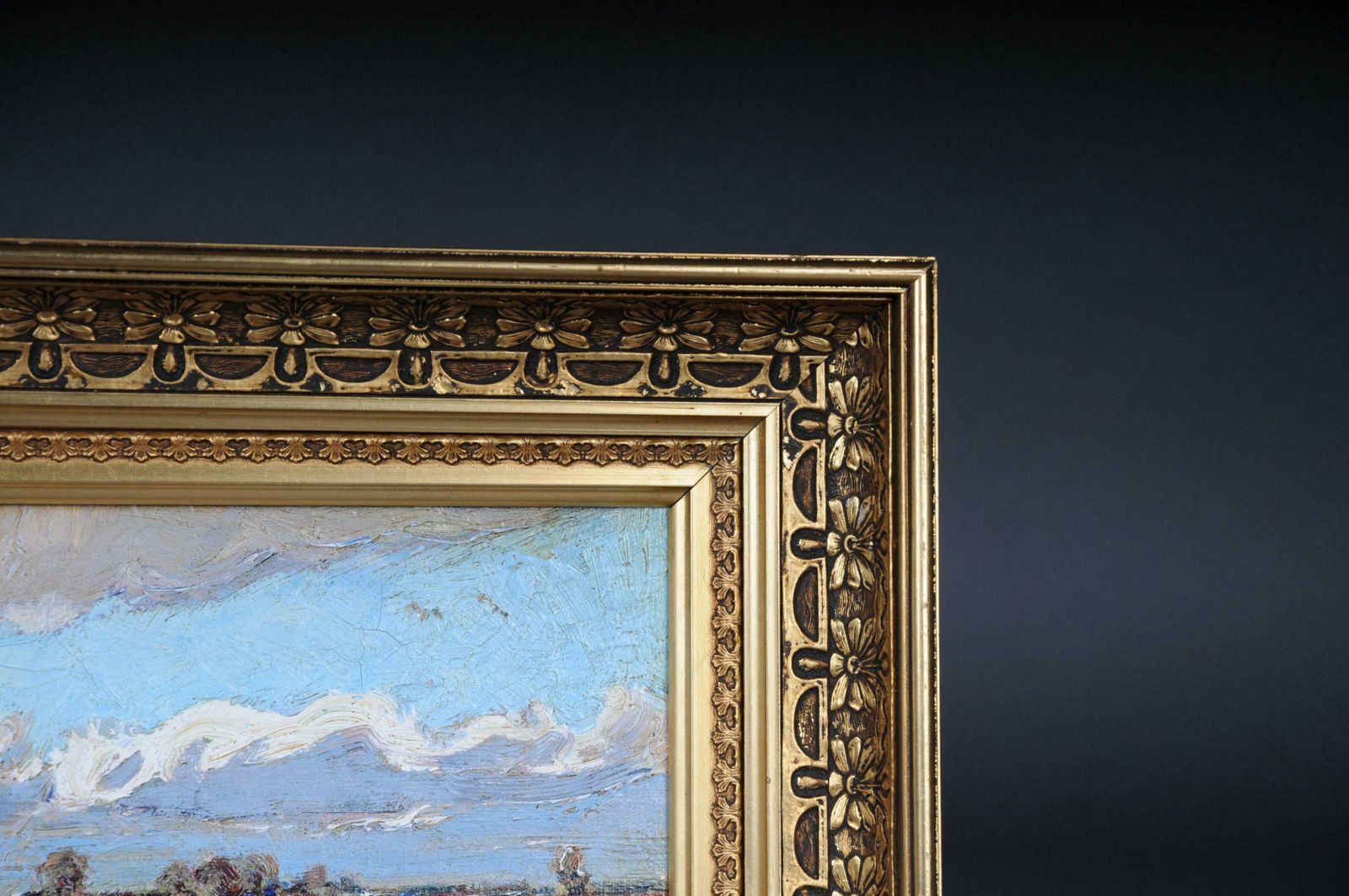 Impressionistic Oil Painting Idyllic Autumn Landscape Signed, 20th Century photo for sale
