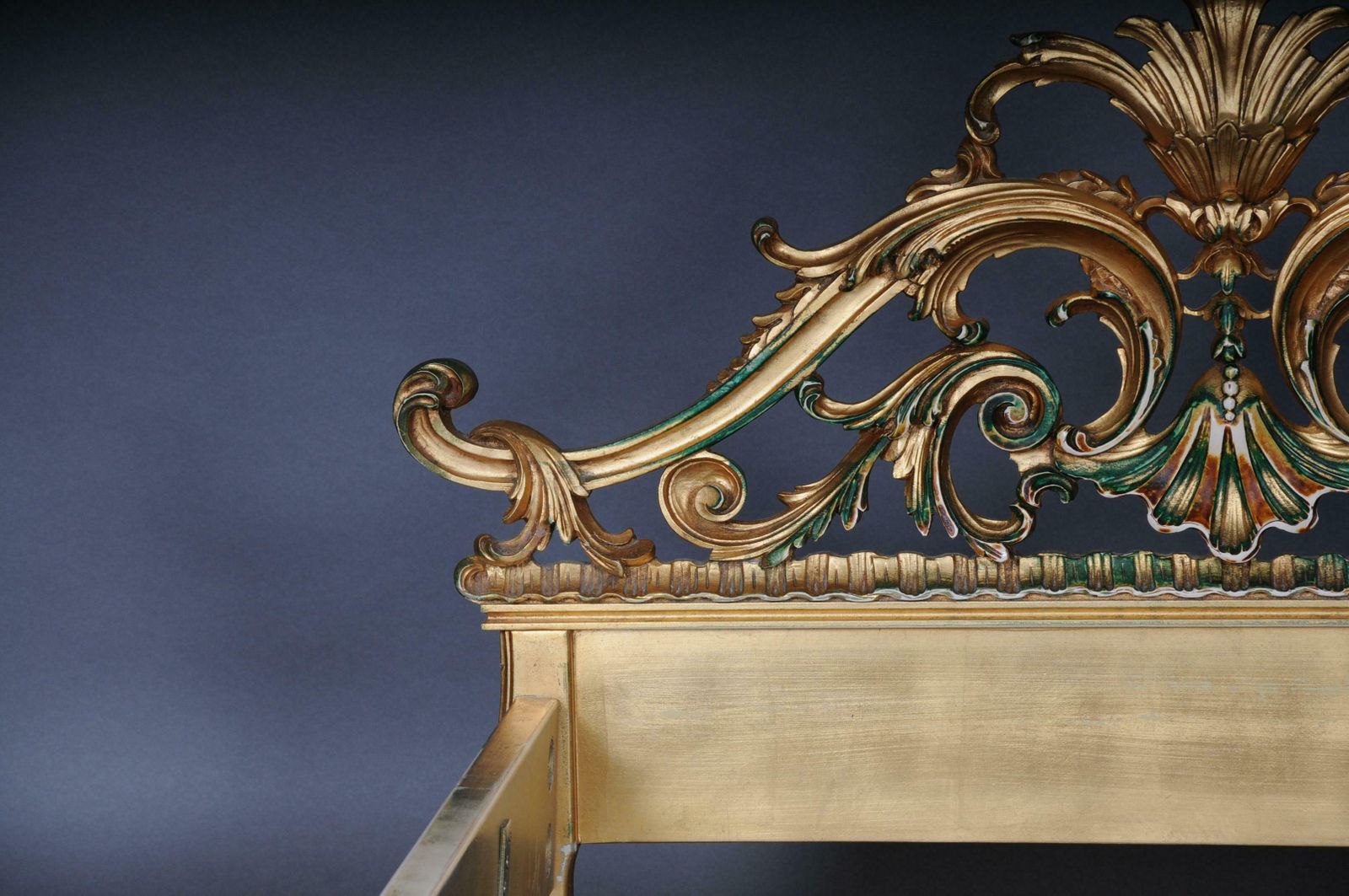 20th Century Antique French Louis XV Bed, Gold, Rococo photo vinterior