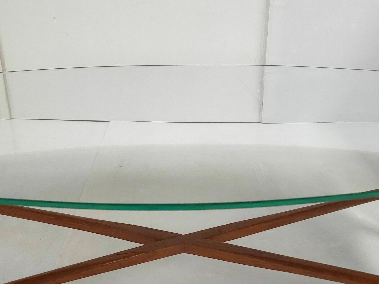 Scandinavische Salontafel 1960 Vintage Dubbel Blad Teak & Glas 60s 1960s photo vintage