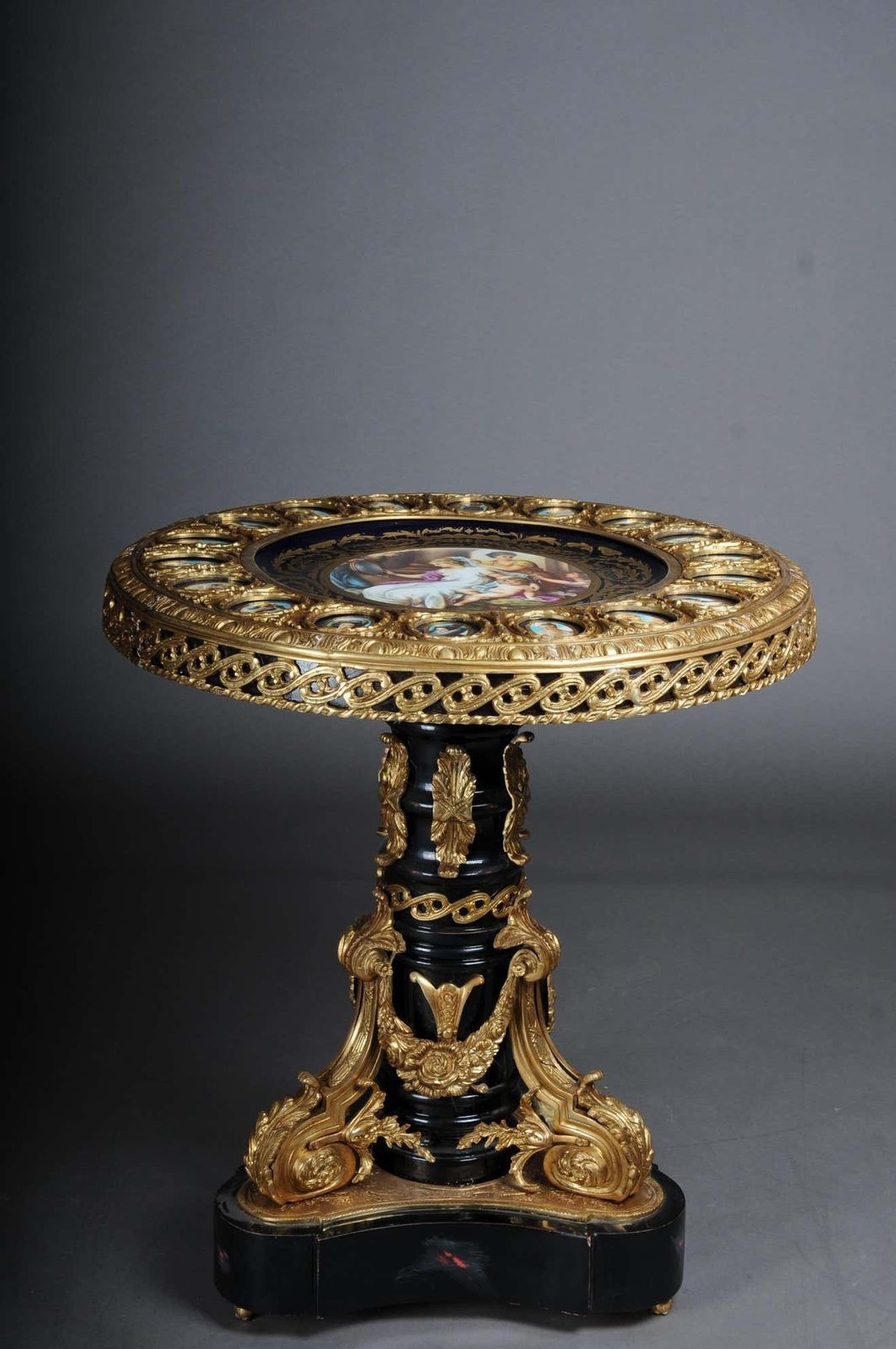 Imperial Centre Table, Frame And Top Mount In Porcelain With Sevres Style Bronze photo for sale
