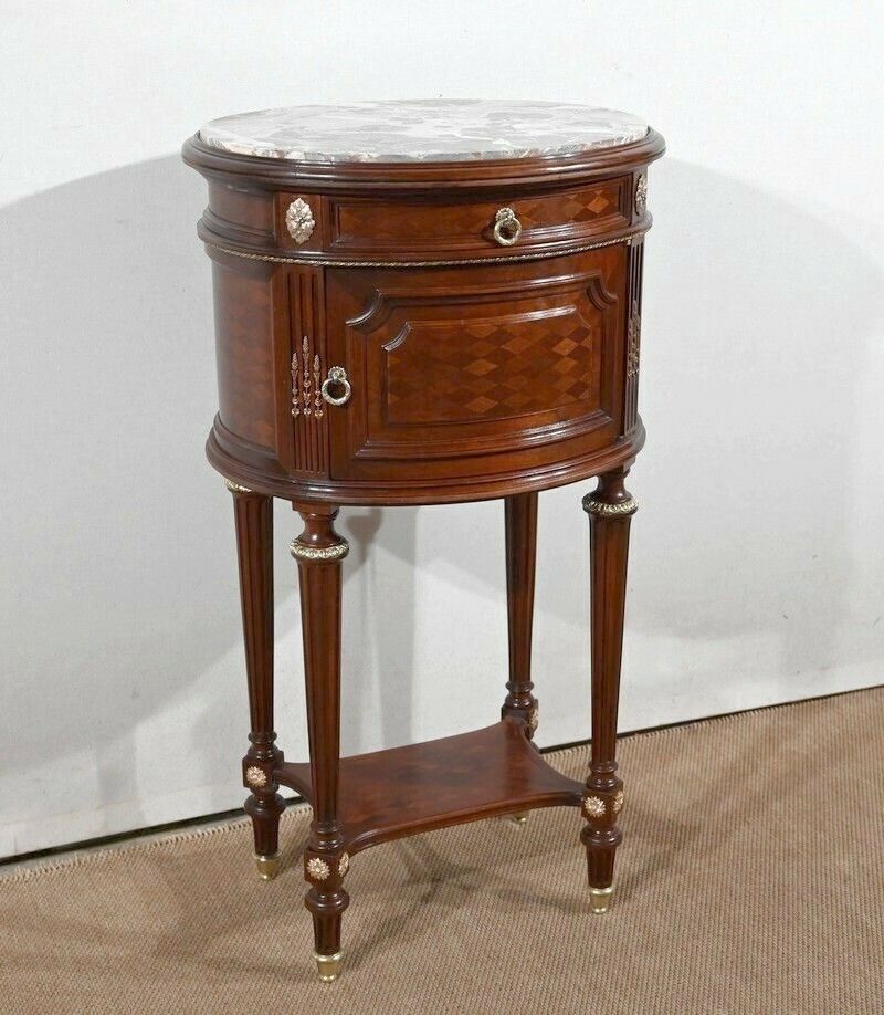 Mahogany Tambour Table, Maison Lalande, Louis XVI Style – Late 19th Century