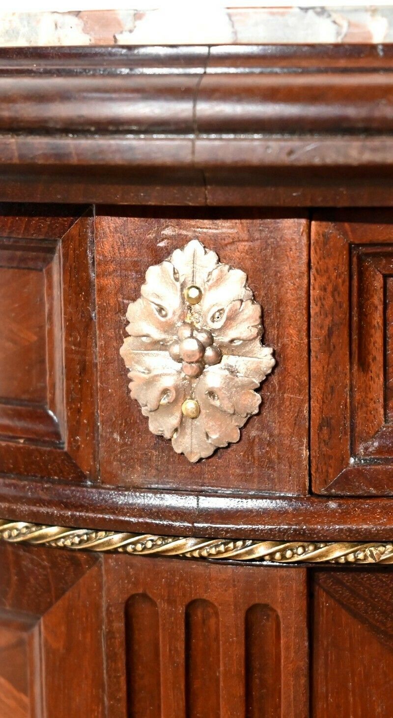photo furniture Mahogany Tambour Table, Maison Lalande, Louis XVI Style – Late 19th Century