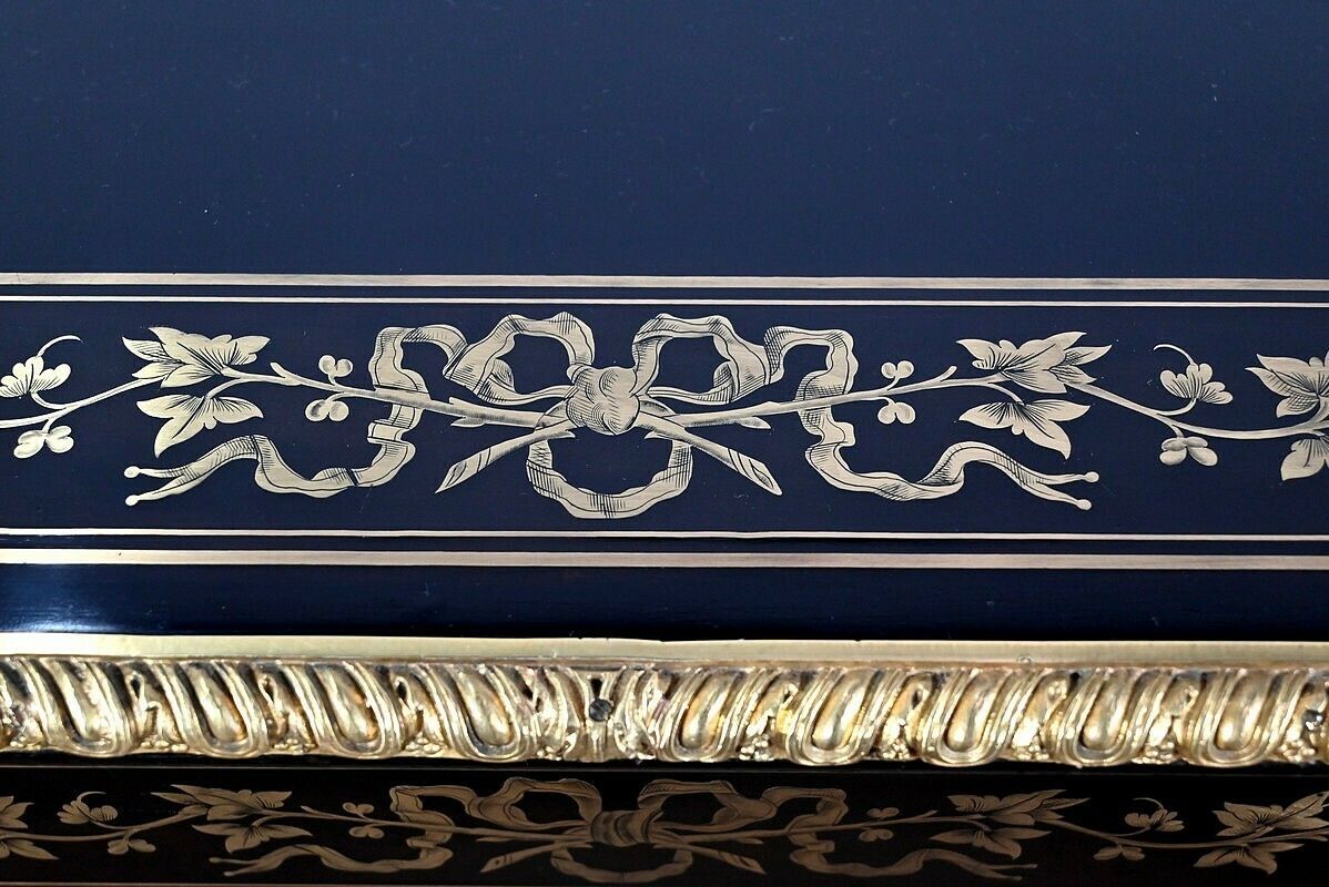 photo for sale Important Bureau All Faces In Blackened Poirier, Napoleon III Period   Mid 19th Century